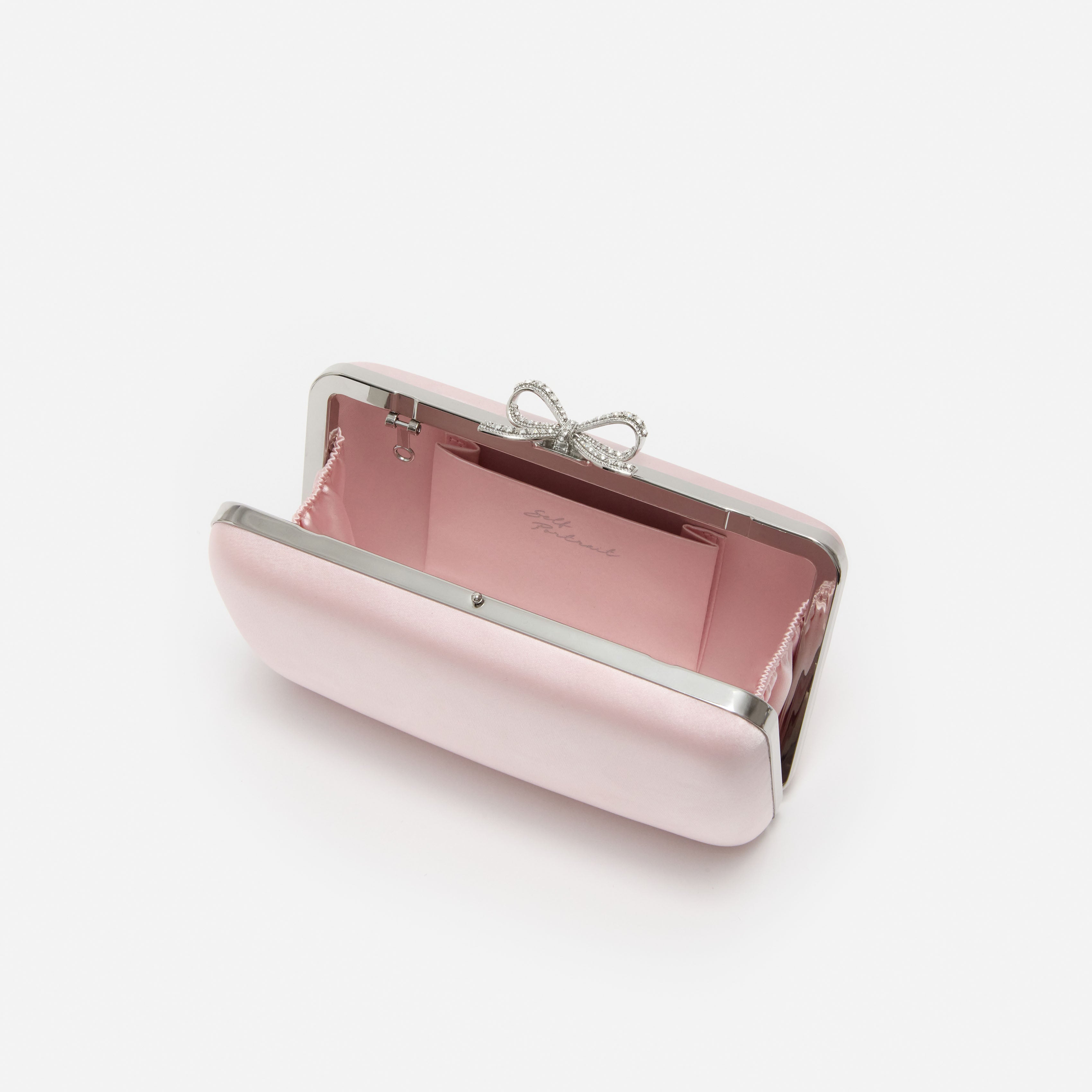 Self Portrait Satin Clutch Rosa Schleife Einheitsgröße