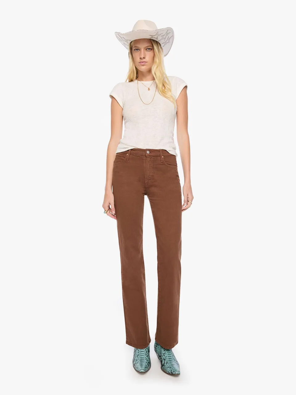 Mother The Kick It Jeans Bison Braun High Waist Straight