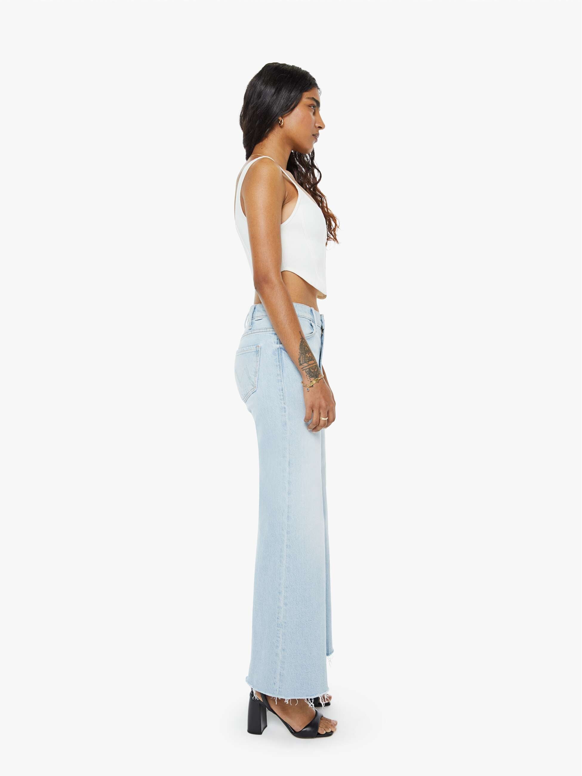 MOTHER Lil Hustler Petite Jeans Bring The Cooler Hellblau