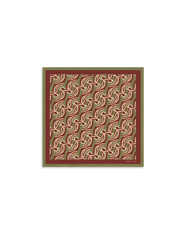 Drôle De Monsieur Chain Link Monogram Seidentuch Khaki 60cm