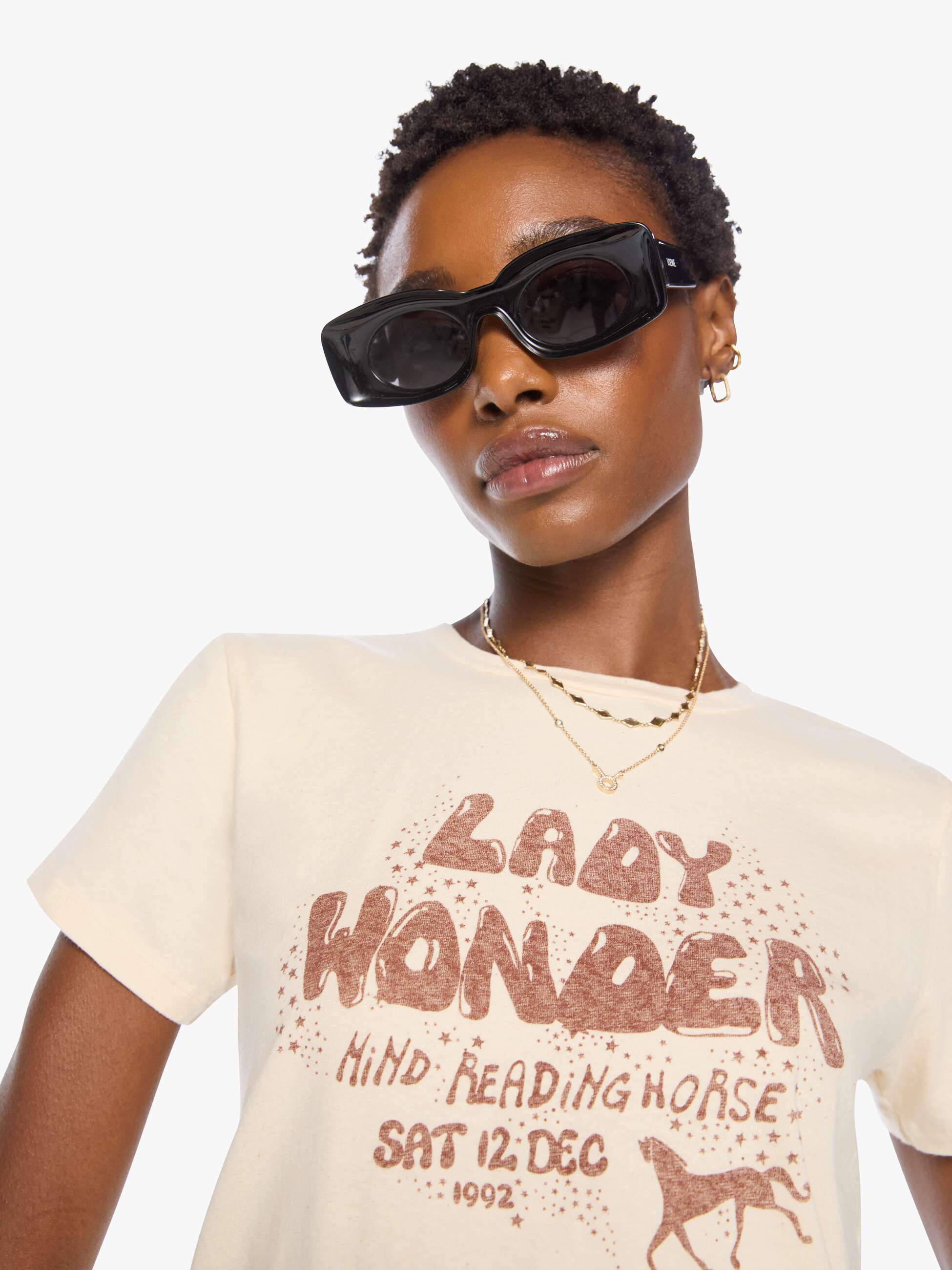 Mother Boxy Goodie Goodie T-Shirt Lady Wonder Creme