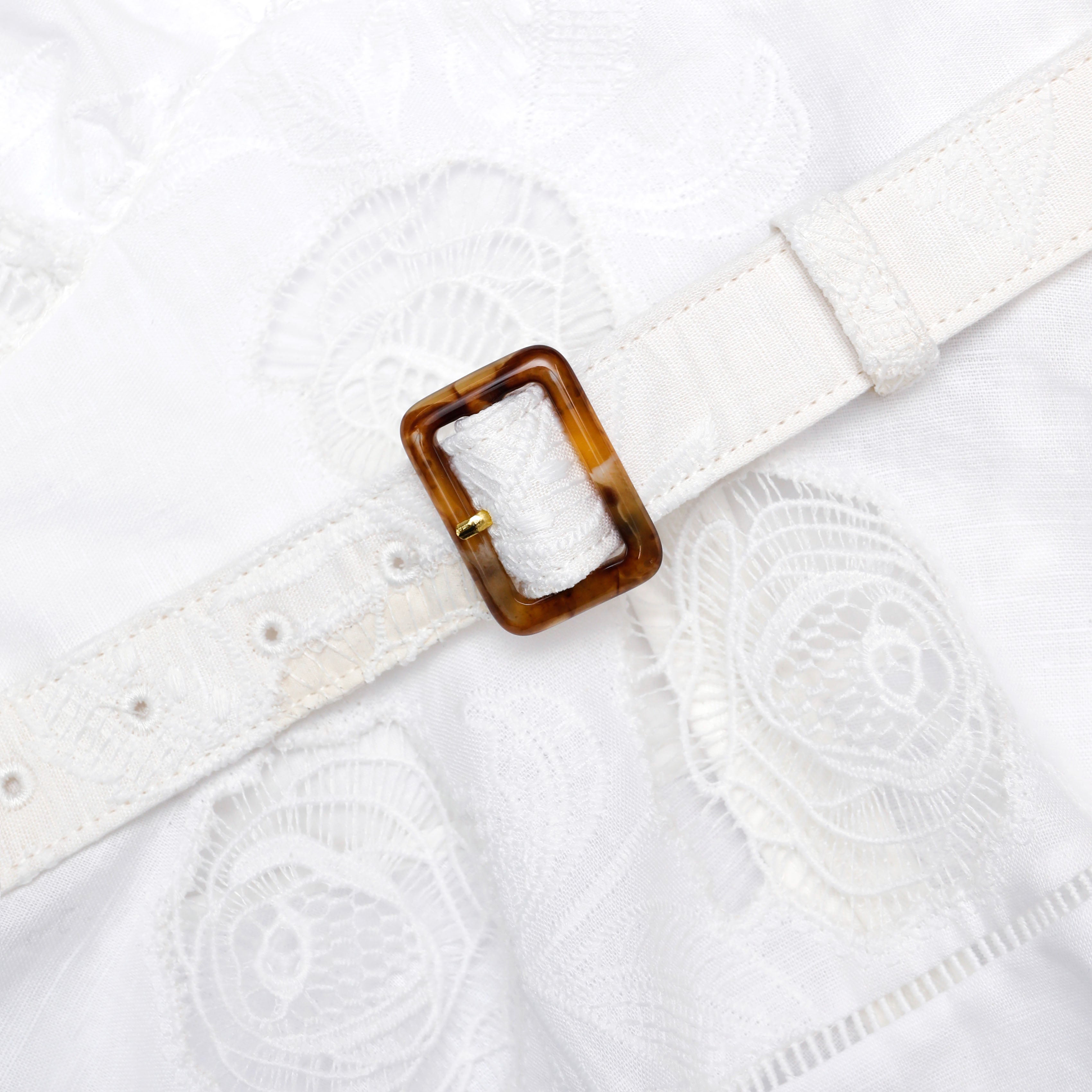 Self Portrait White Linen Peplum Top Bluse Weiß Leinen