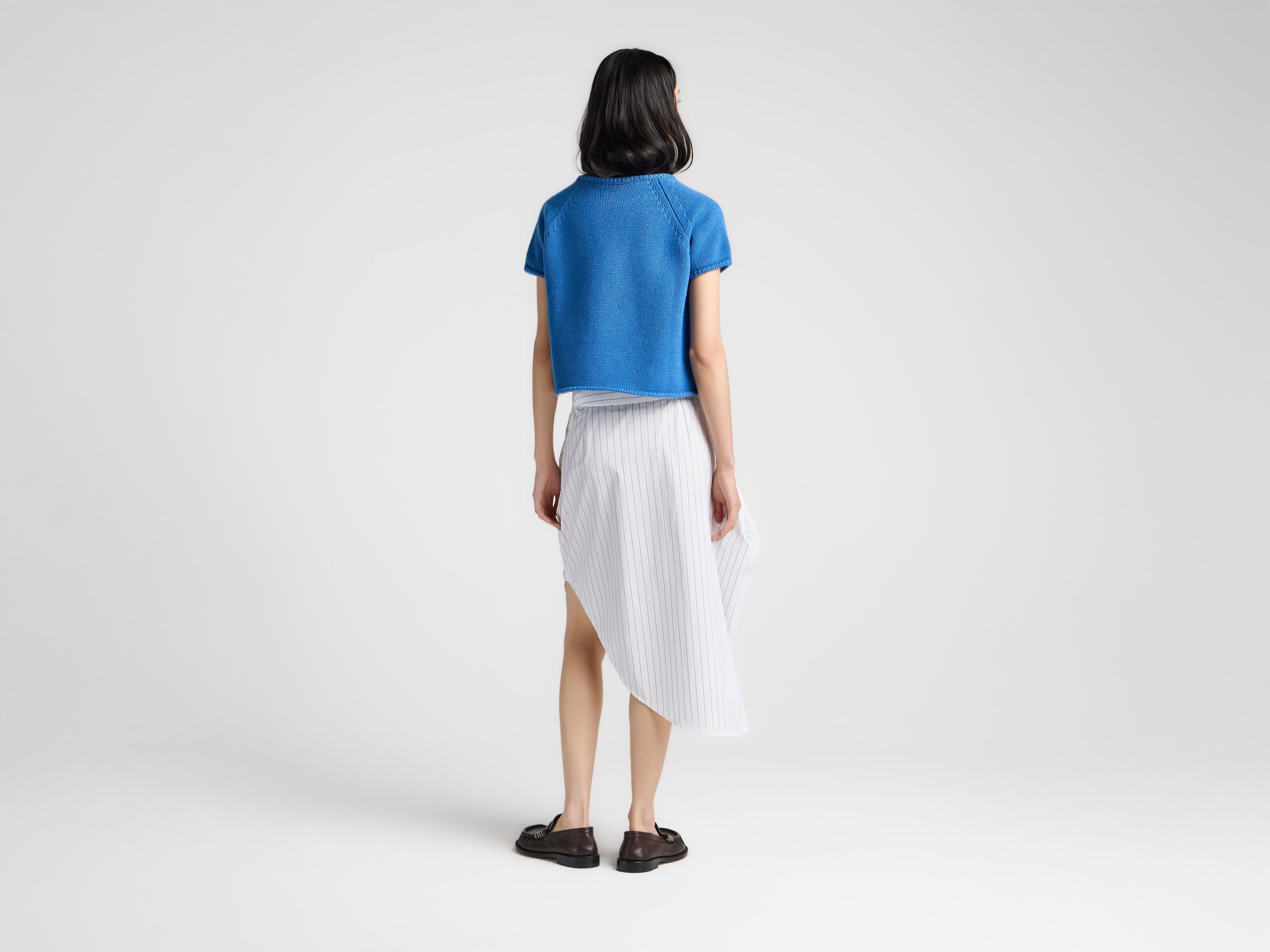 J.W.Anderson Rock Damen Weiß Blau Drapiert Asymmetrisch Baumwolle