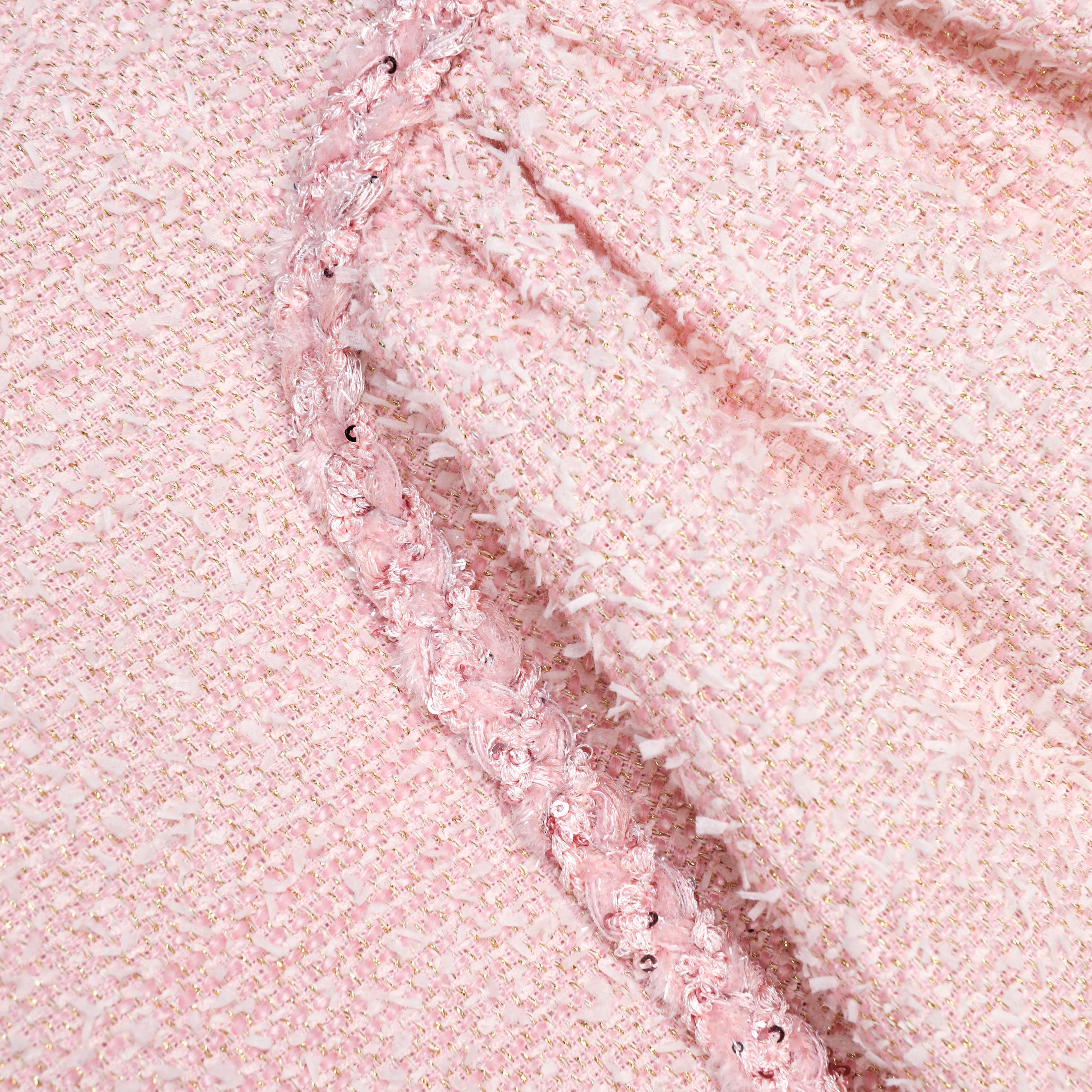 Self Portrait Pink Boucle Sleeveless Mini Kleid Rosa