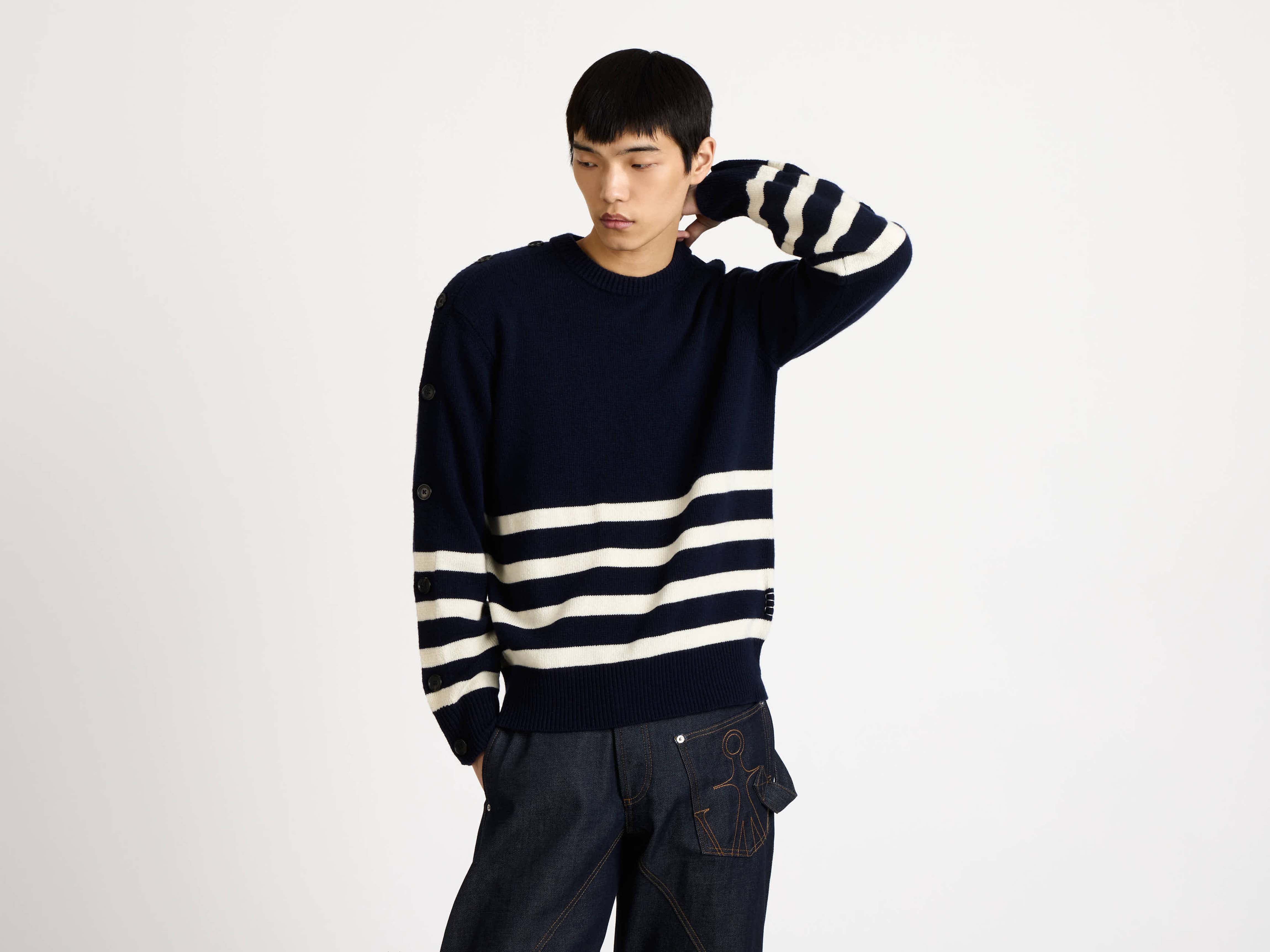 J.W.Anderson Breton Jumper Pullover Navy Herren Streifen