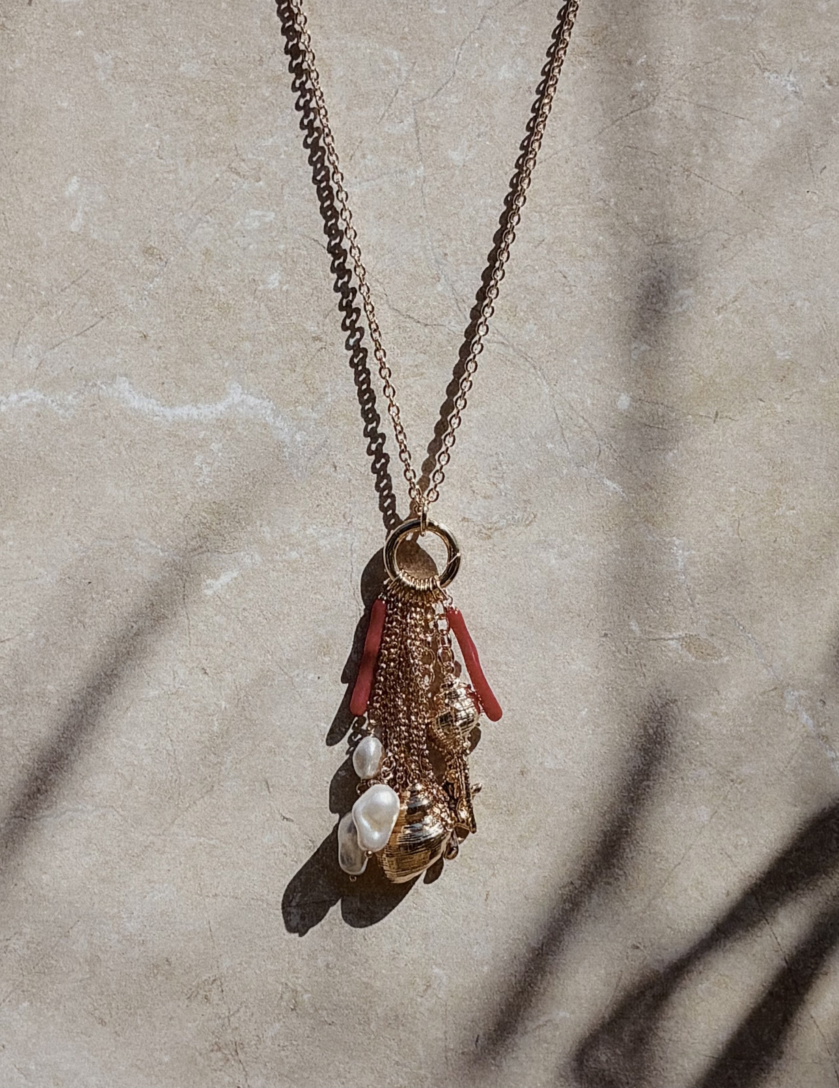 Self Portrait Gold Coral Charm Cluster Halskette Gold