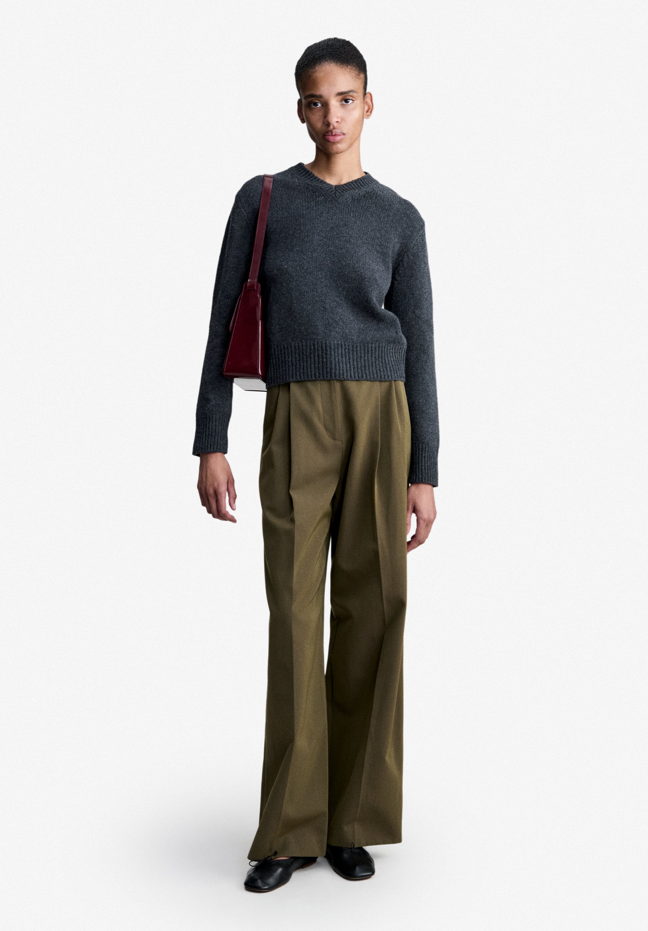 A.P.C. Pullover Anthrazitgrau Wollpullover recycelte Wolle