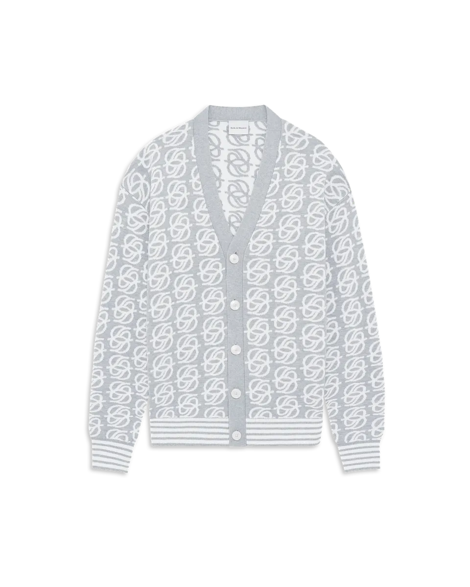 Drôle De Monsieur D Mirror Monogram Cardigan grau Baumwolle
