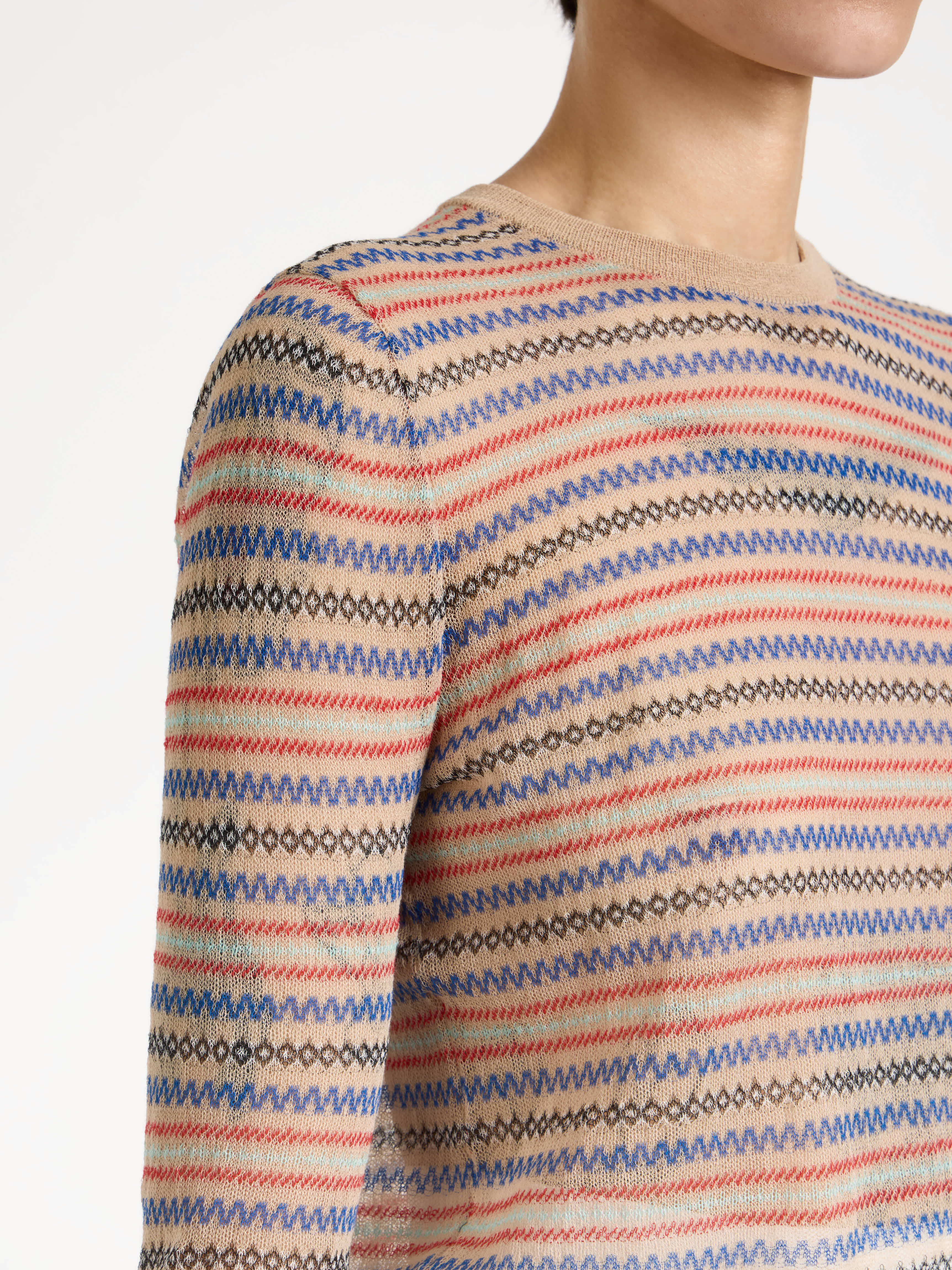 J.W. Anderson Fairisle Stricktop Burgundy Langarm