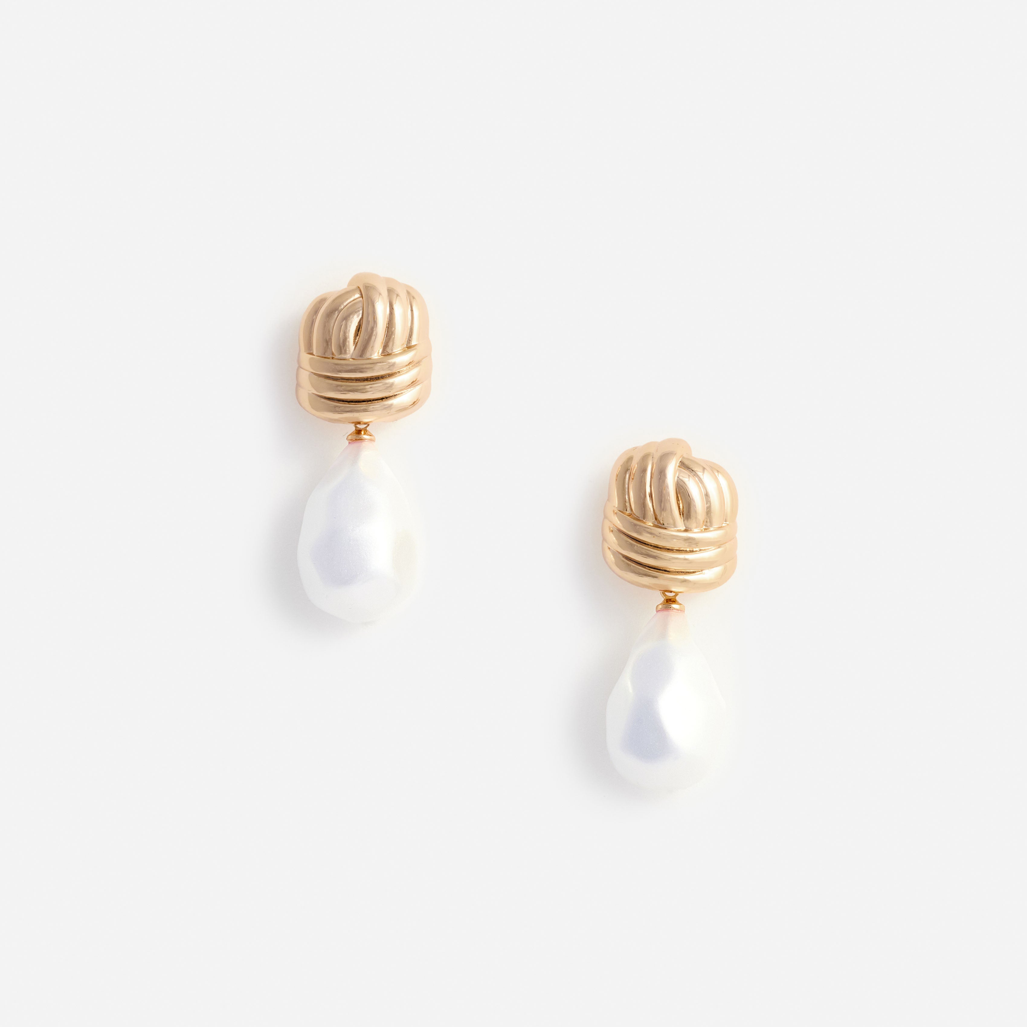 Self Portrait Knot Pearl Ohrringe Gold Perle One Size