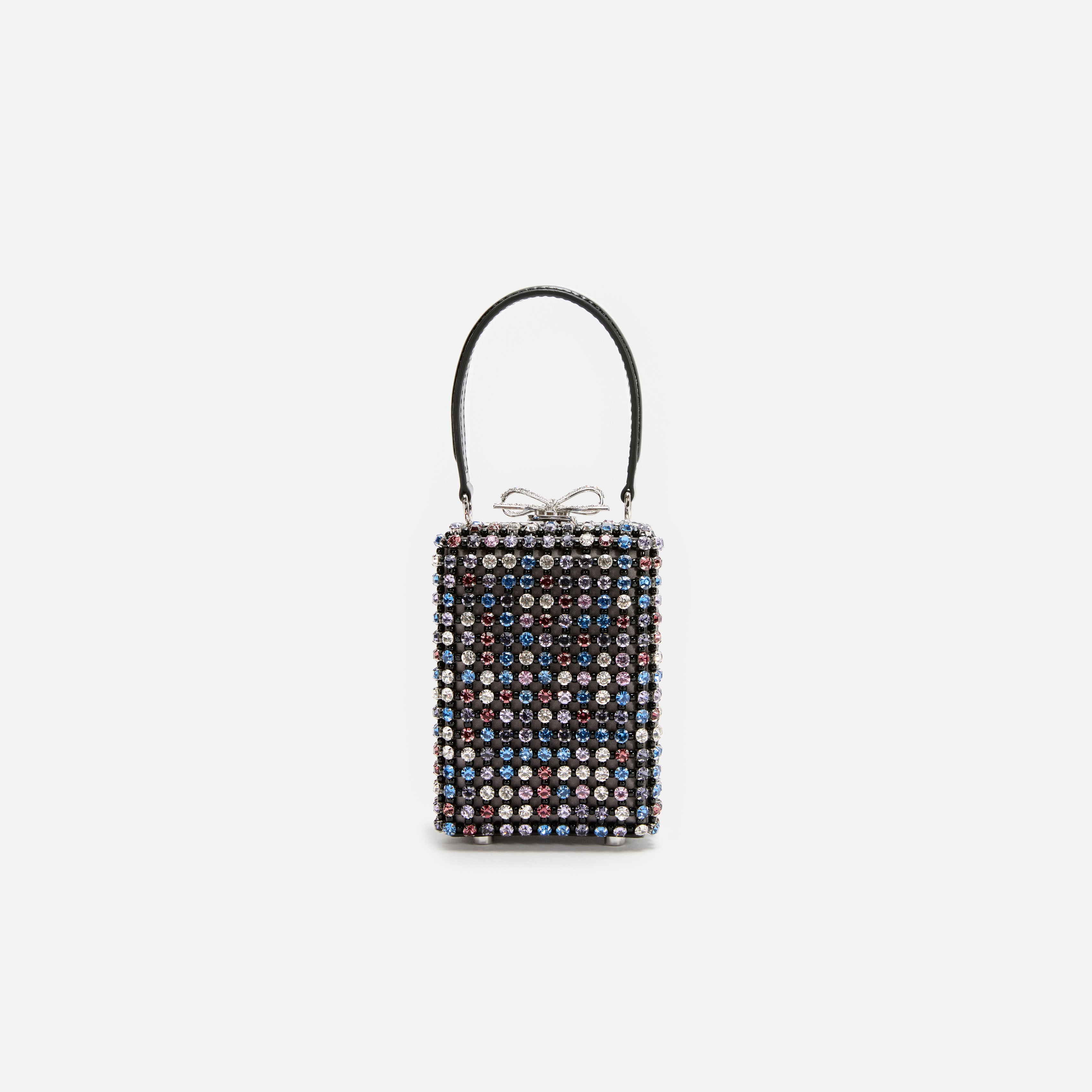 Self Portrait Handbags Multi Crystal Chainmail Micro Bag Multi
