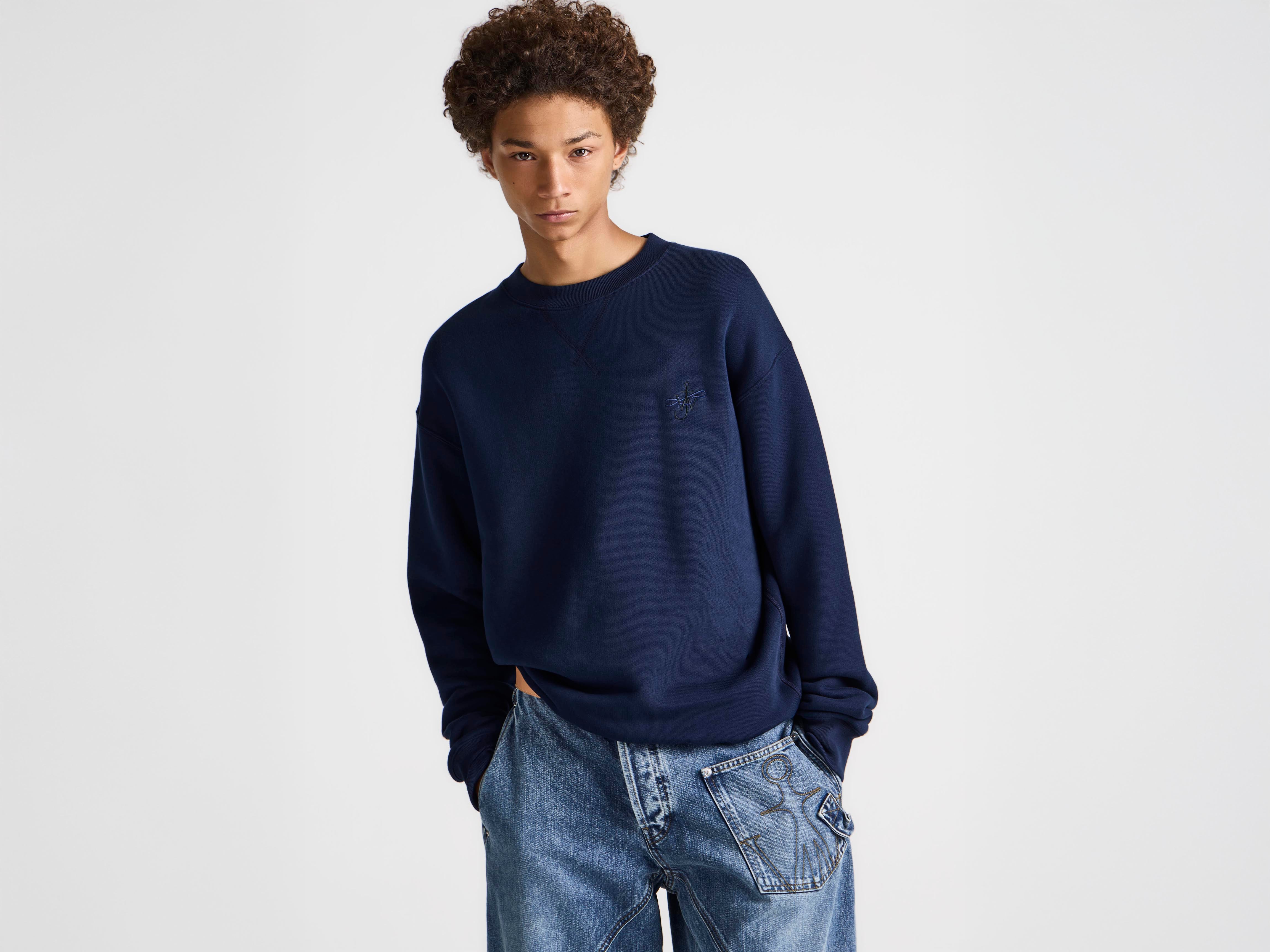 J.W.Anderson Ribbon Anchor Sweatshirt Herren Navy Anker-Stick