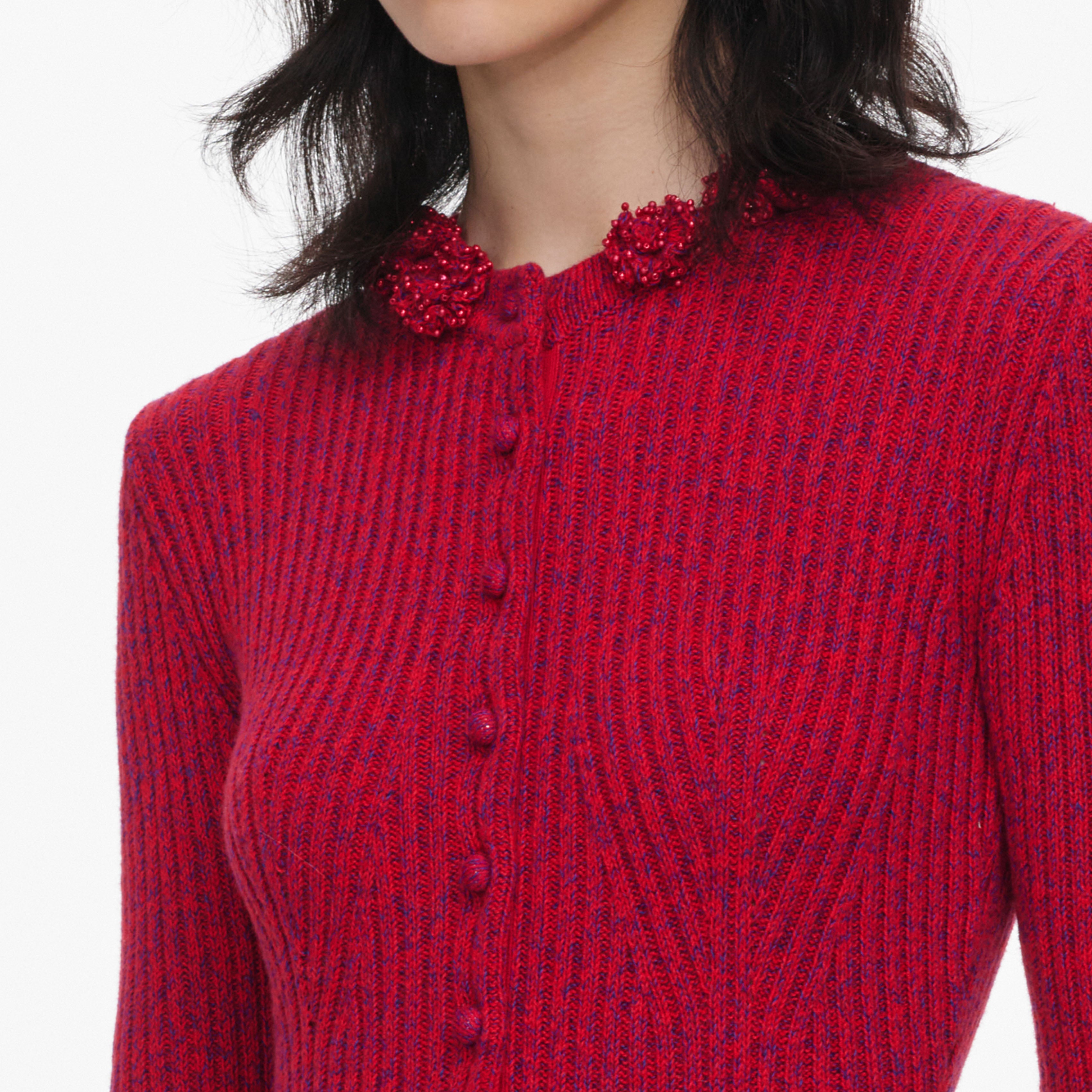 Self Portrait Jumpsuits Red Flower Knit Playsuit Rot kurz