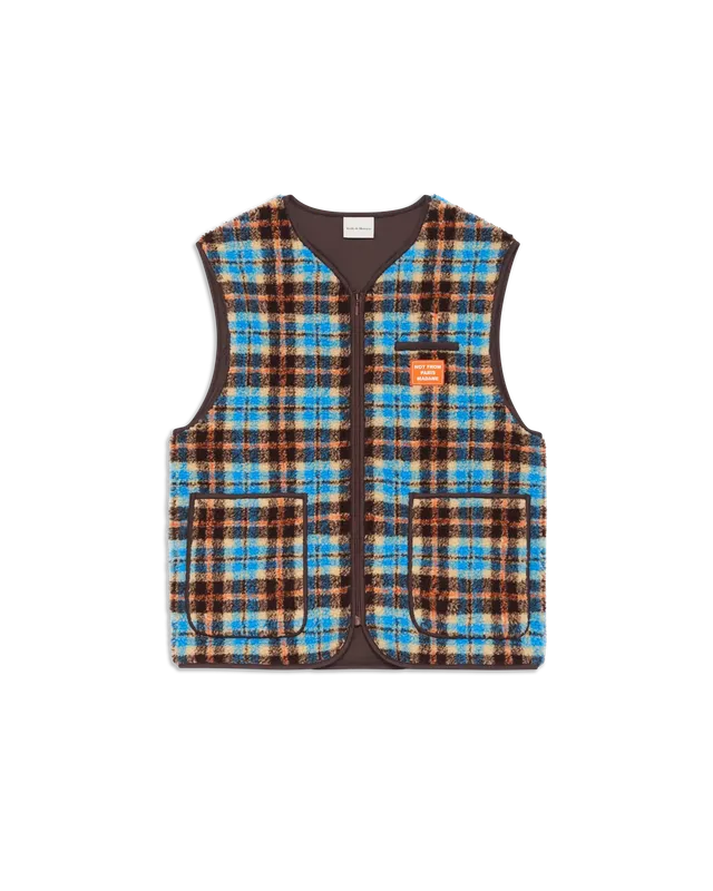 Drôle De Monsieur Sherpa Checked Weste Multicolor Polyester