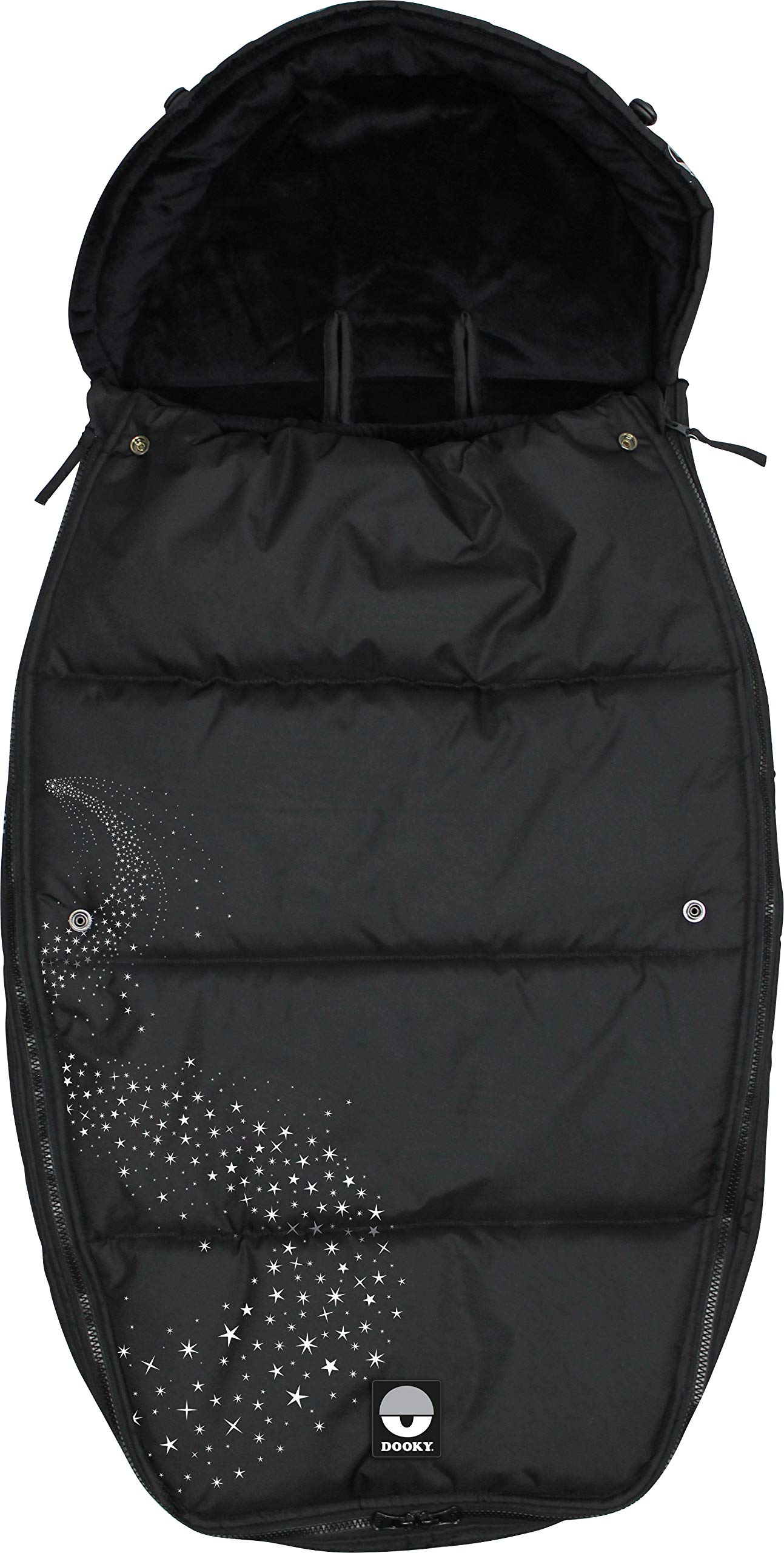 Dooky Silver Stardust Fußsack L schwarz 98x50 Winter
