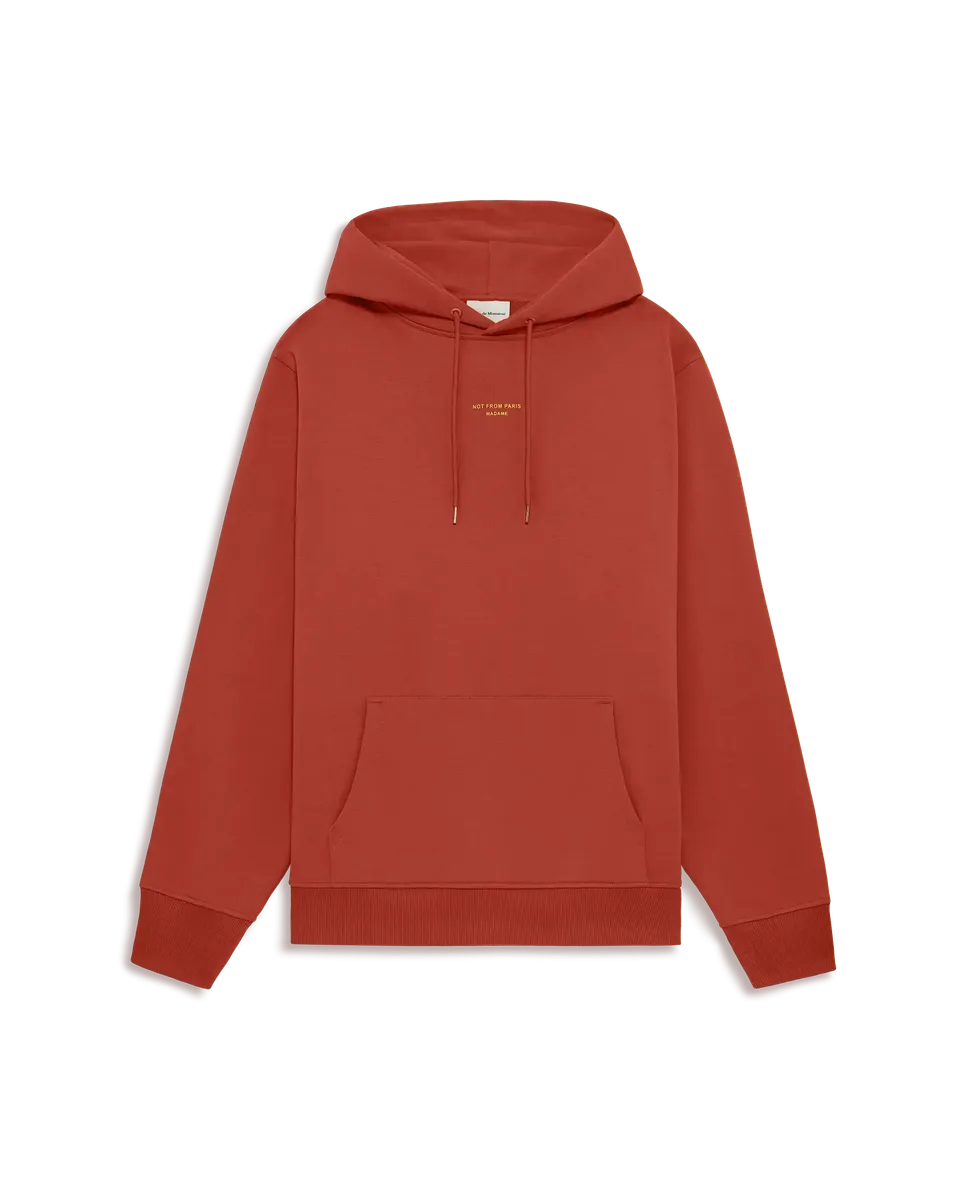 Drôle De Monsieur Hoodie Slogan Classique Hoodie Dunkelrot Baumwolle