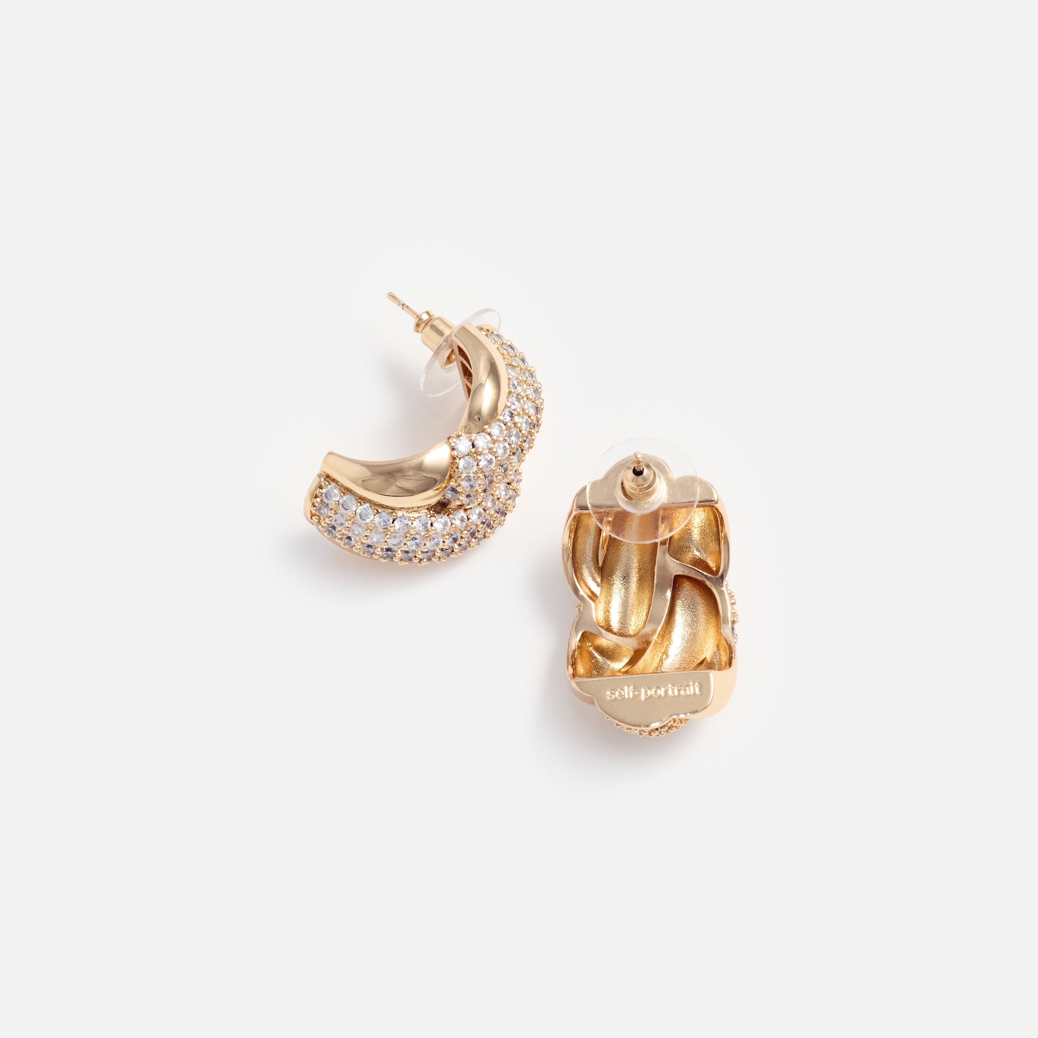 Self Portrait Jewellery Gold Crystal Knot Ohrringe Gold One Size