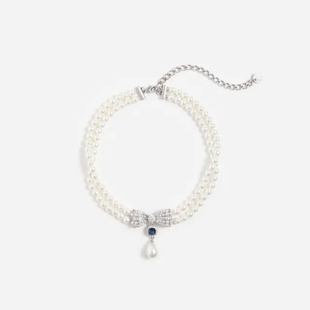 Self Portrait Pearl Crystal Bow Halskette Perle One Size