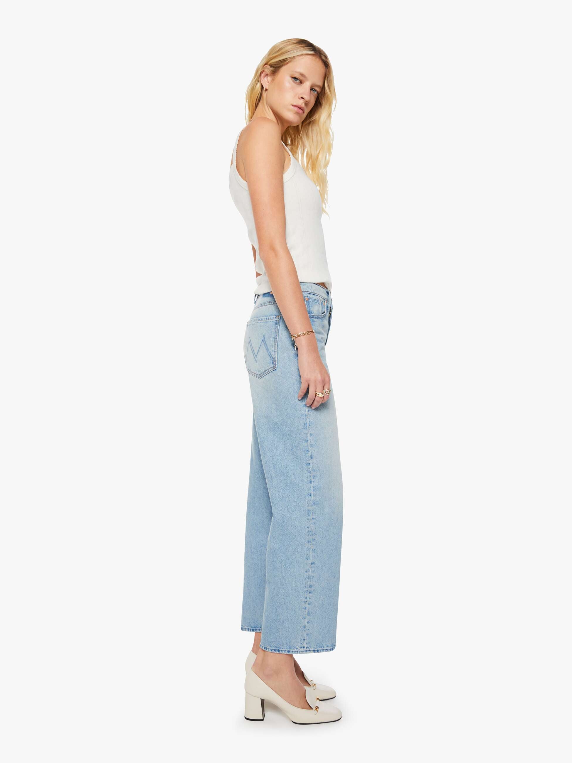 Mother Dodger Flood Jeans This Is How I Roll Hellblau