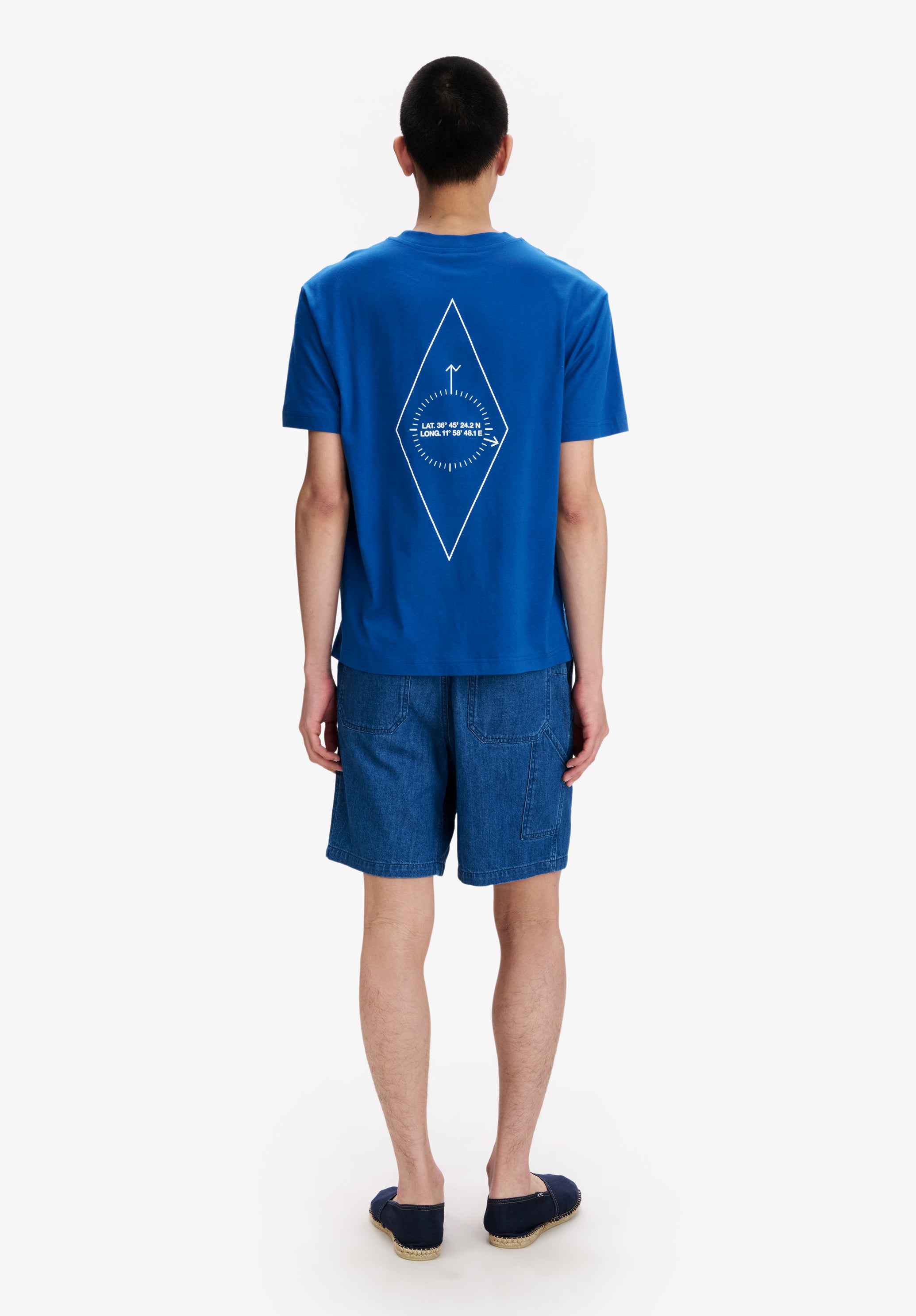 A.P.C. Boussole T-Shirt blau Herrenshirt mit Print
