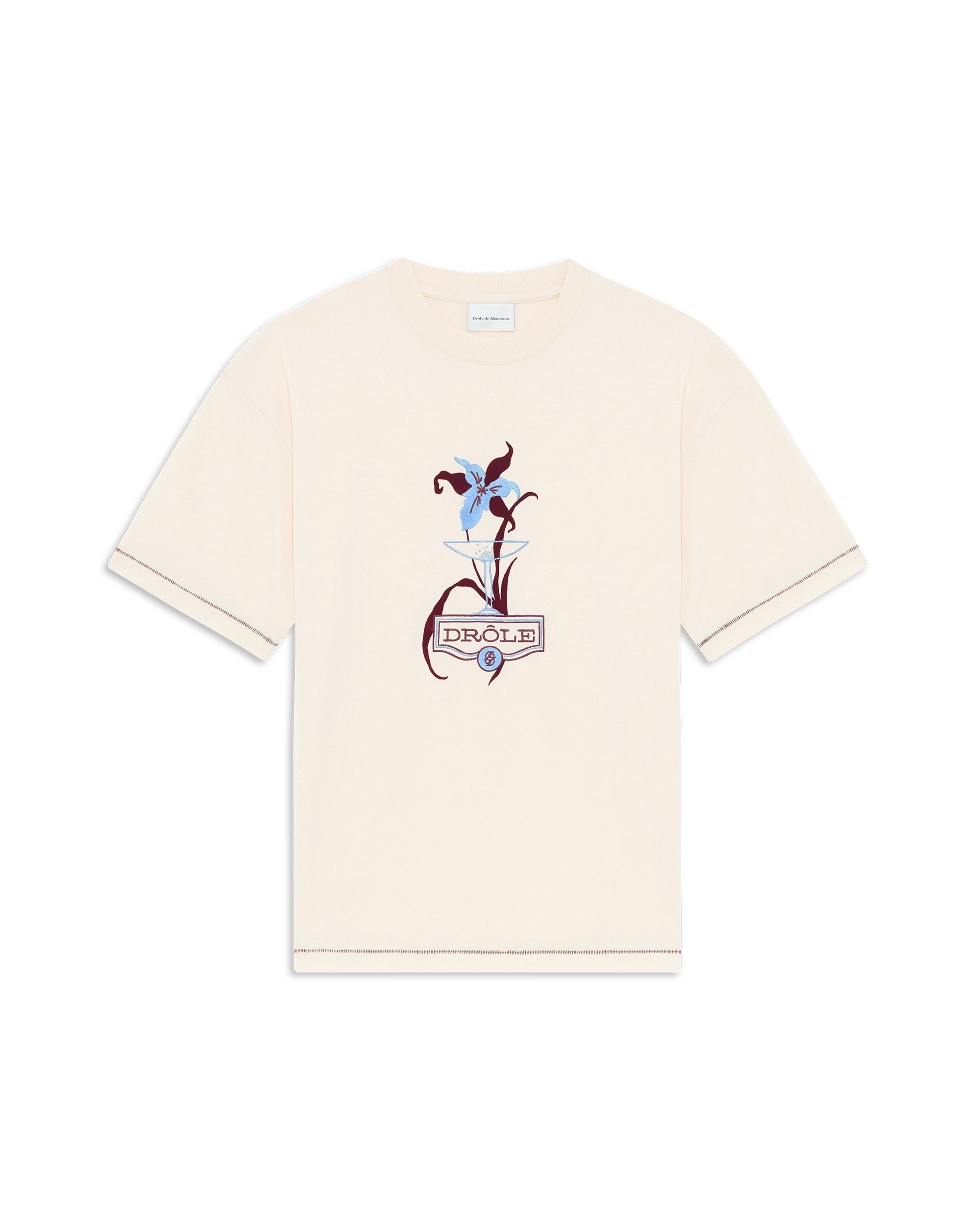 Drôle De Monsieur Iris T-Shirt Hellbeige Baumwolle
