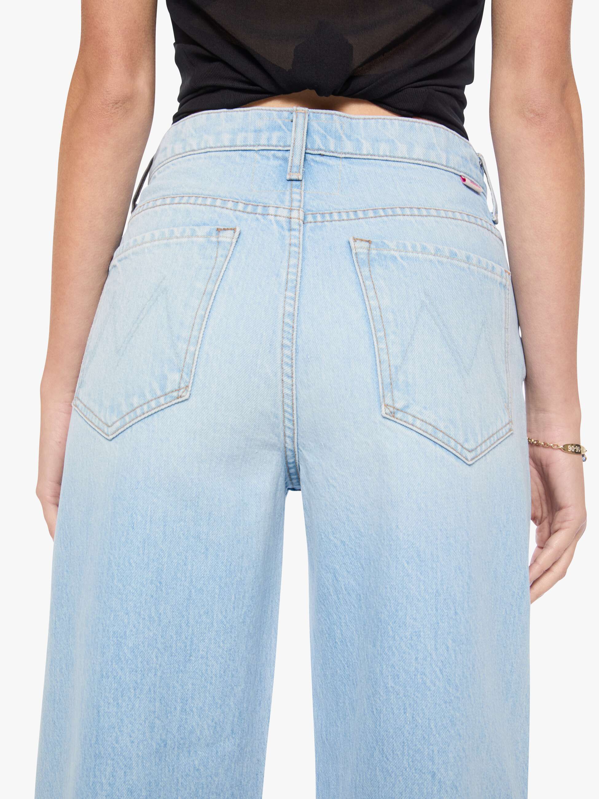 Mother SNACKS Peeler Ankle Jeans Dots Hellblau 27