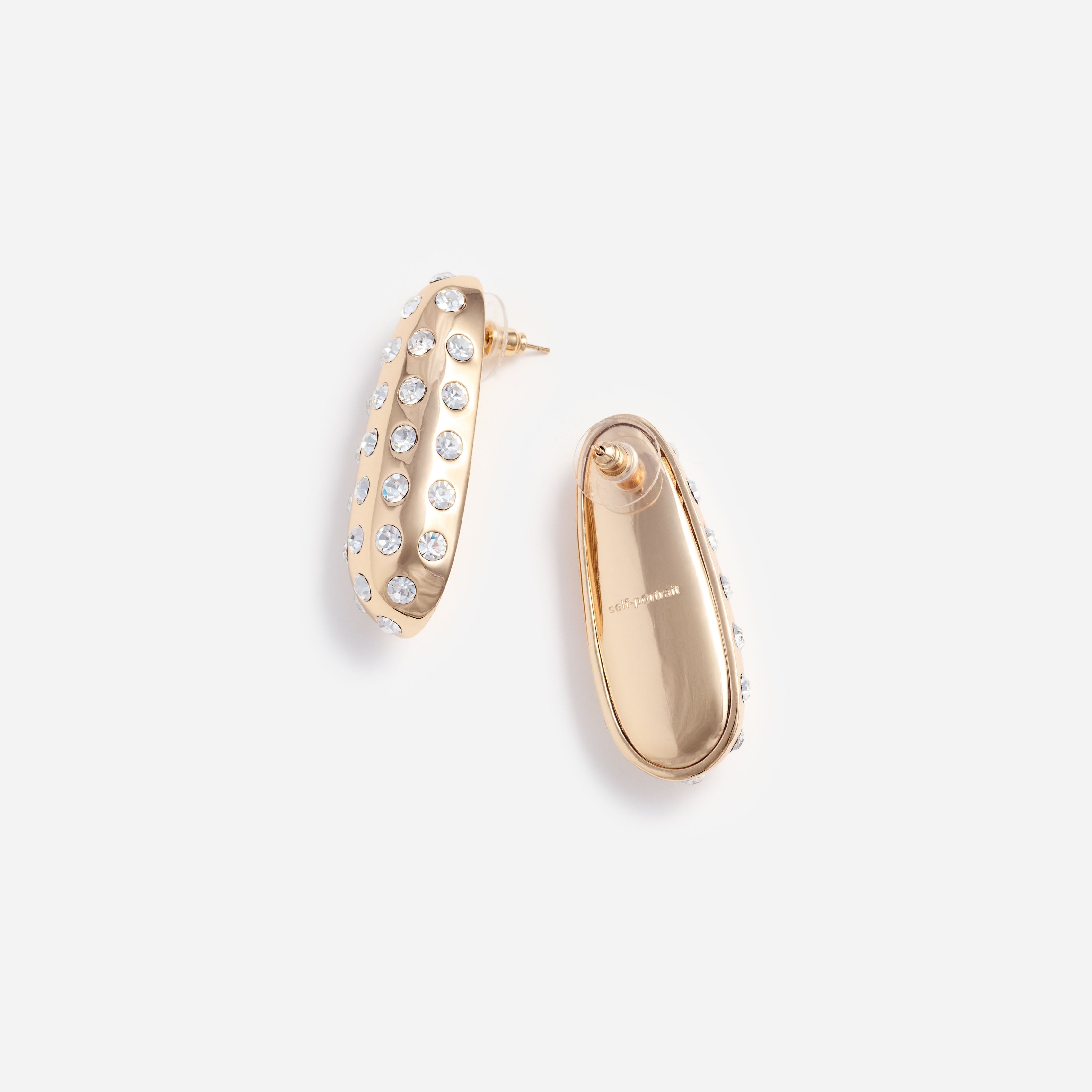 Self Portrait Jewellery Gold Crystal Ohrringe Goldstecker Kristall