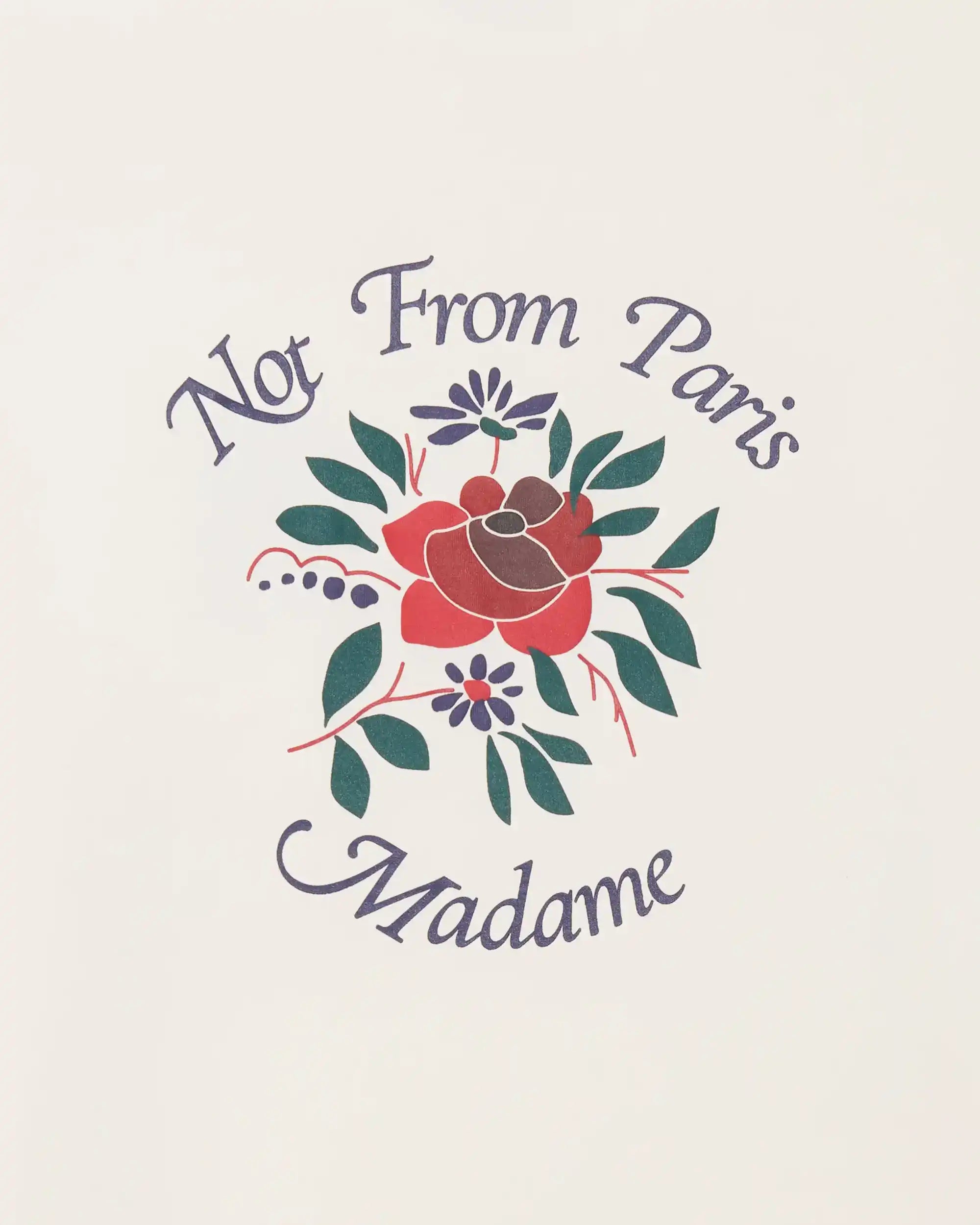 Drôle De Monsieur Slogan T-Shirt Creme Baumwolle Print