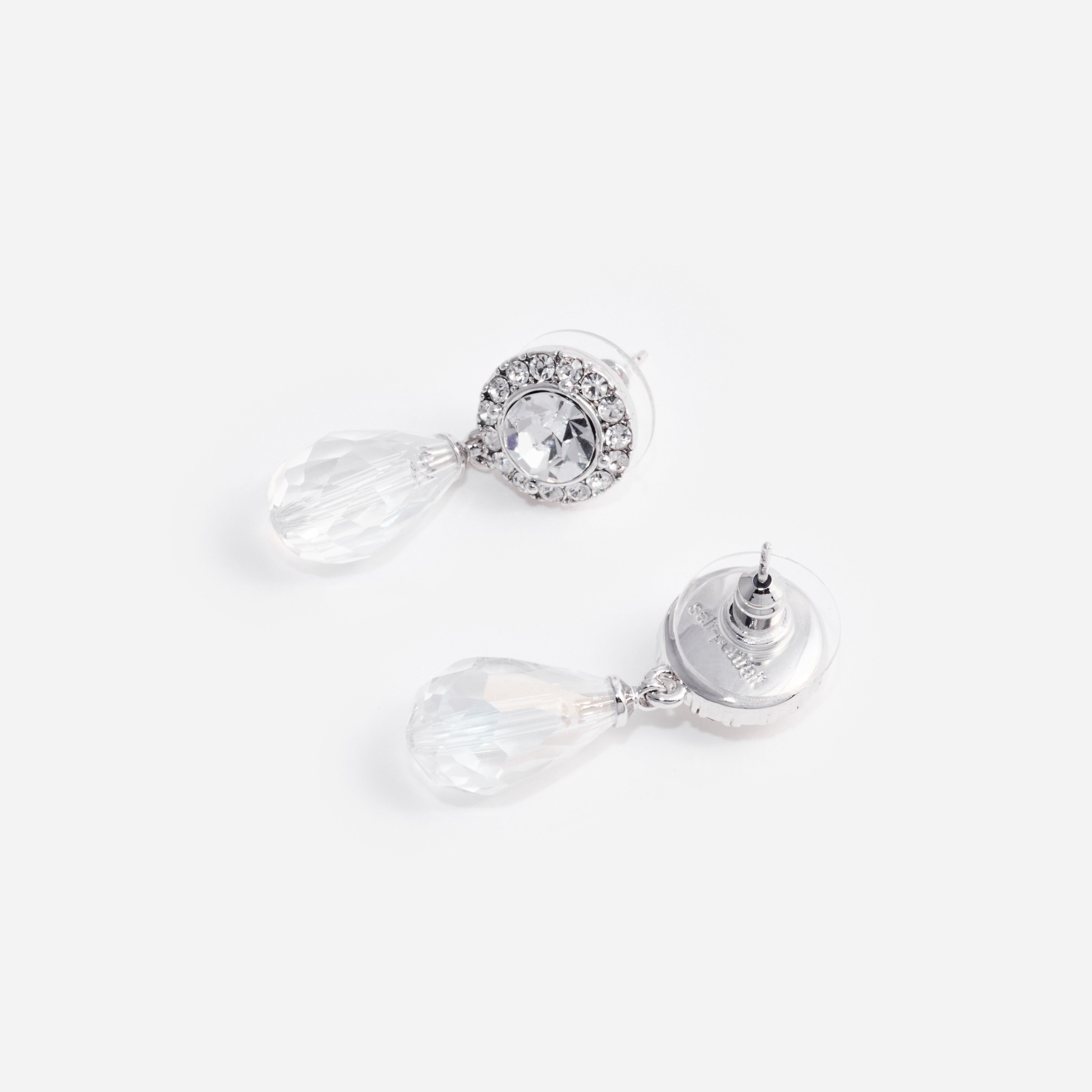Self Portrait Mini Tiered Crystal Ohrringe Silber