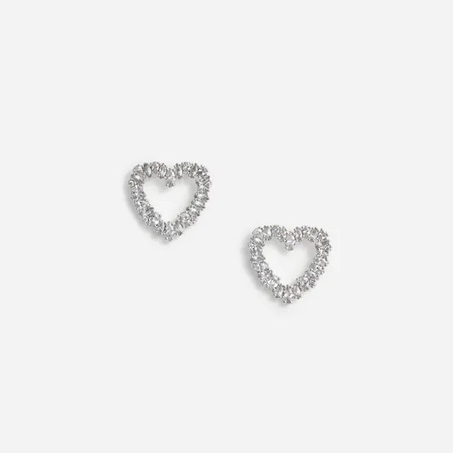 Self Portrait Mini Crystal Heart Ohrstecker Silber One Size