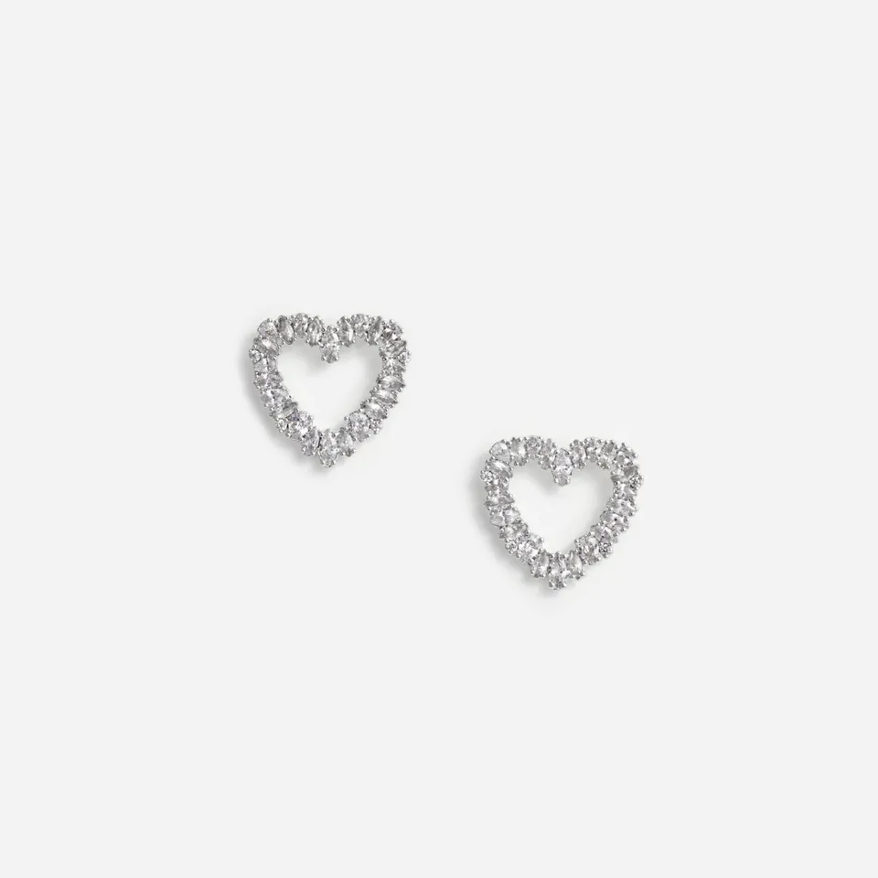 Self Portrait Mini Crystal Heart Ohrstecker Silber One Size