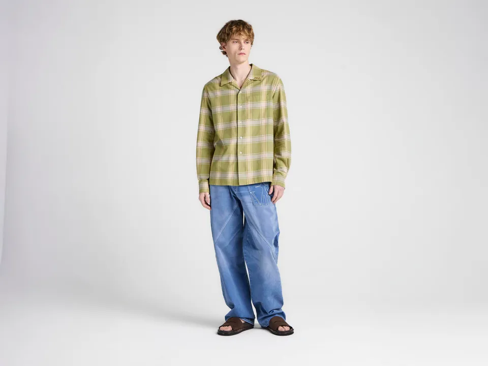 J.W. Anderson Checkered Shirt Herren Apple Green Flanell