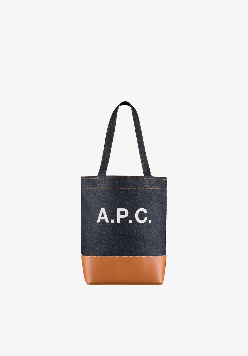 A.P.C. Axelle Klein Stoffbeutel Tote Denim blau TU Leder