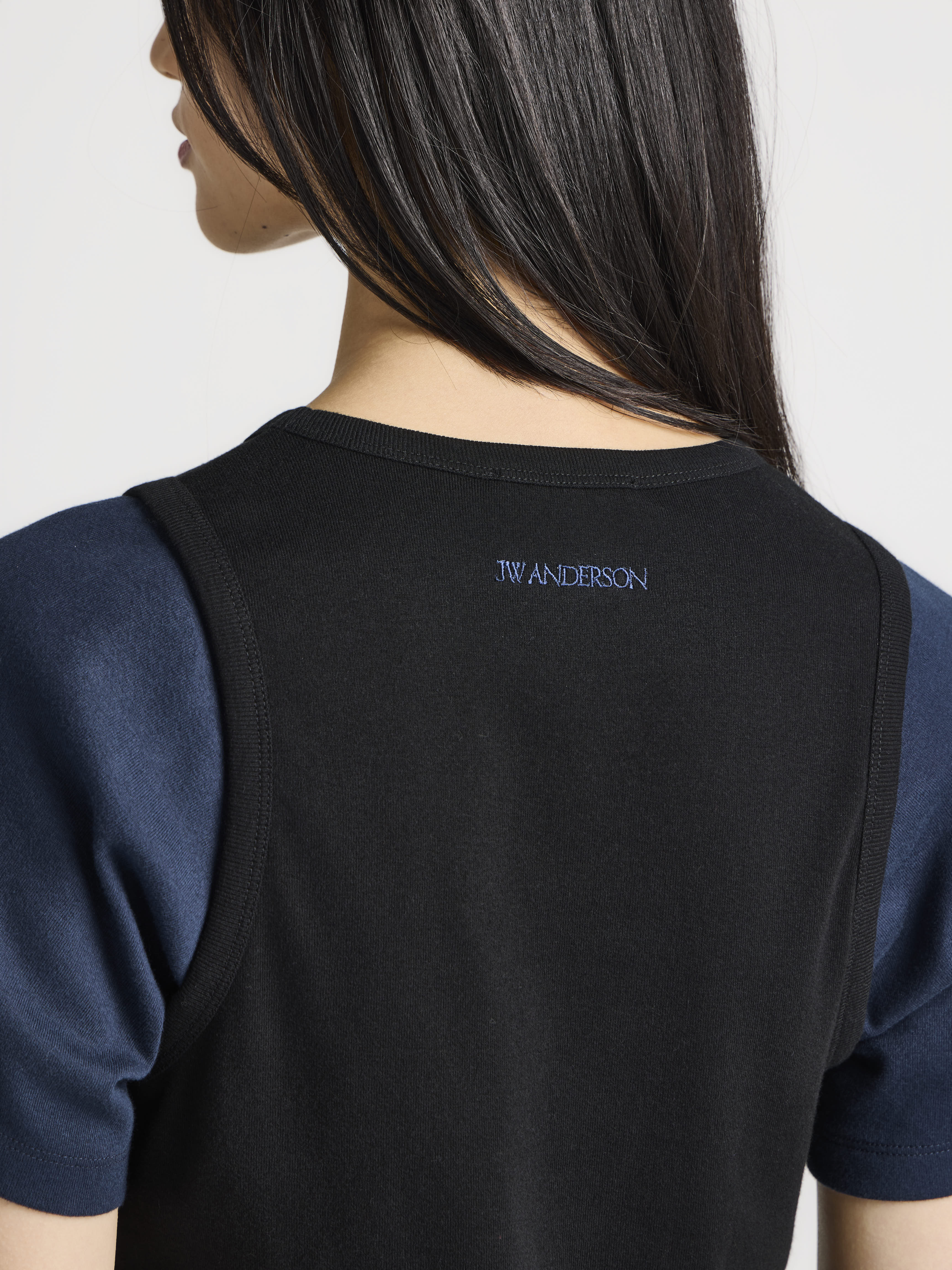 J.W.Anderson Double-Layered T-Shirt Damen Schwarz Navy