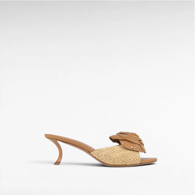 Gedebe Paris Bloom Raffia Mule Lederblume Gr.38