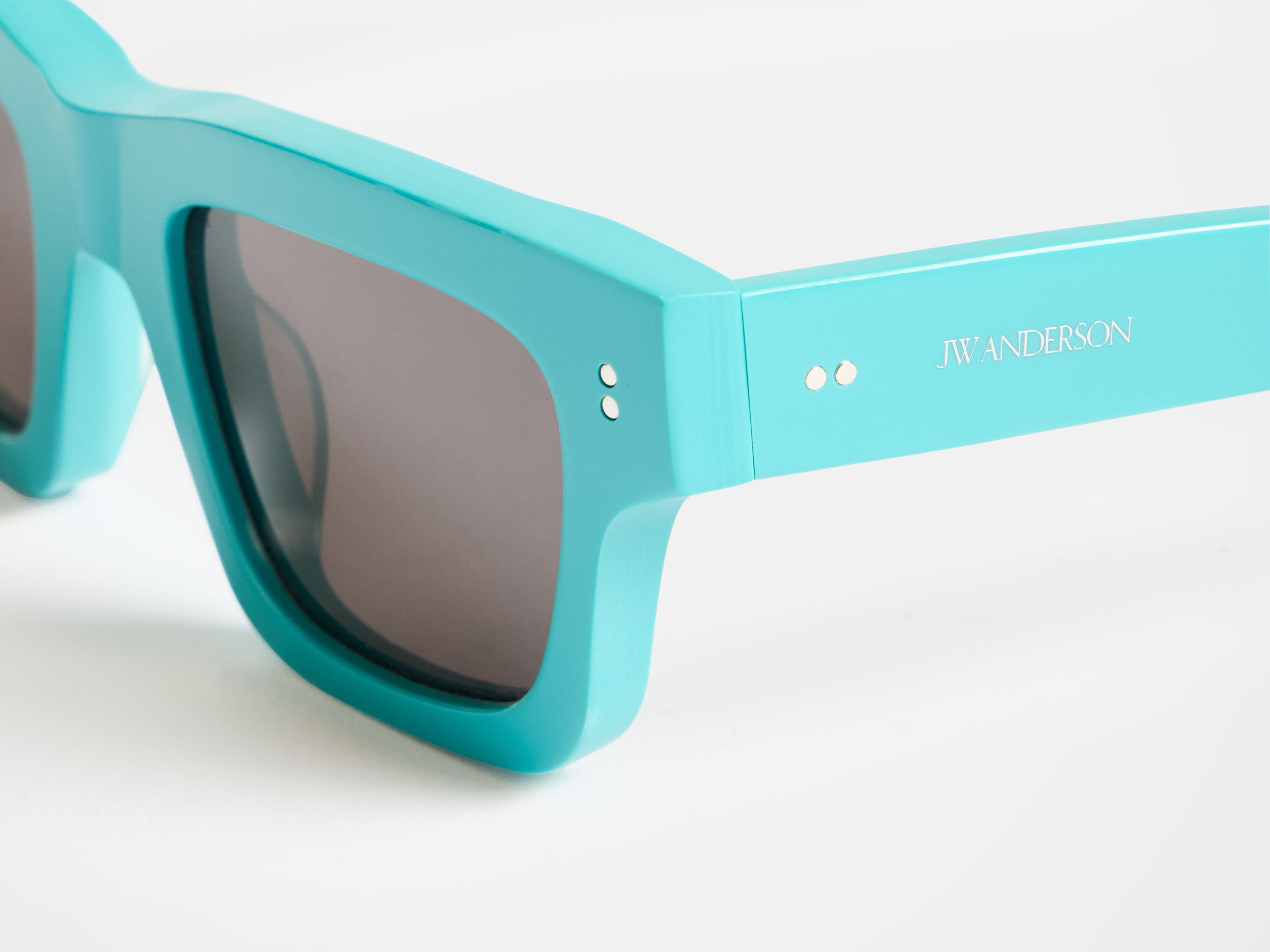 J.W.Anderson JWA02 Sonnenbrille Türkis rechteckig