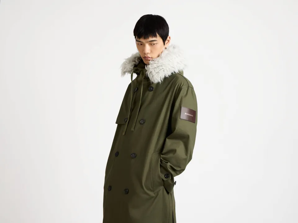 J.W.Anderson Double Breasted Parka Mantel Hunter Green Wolle