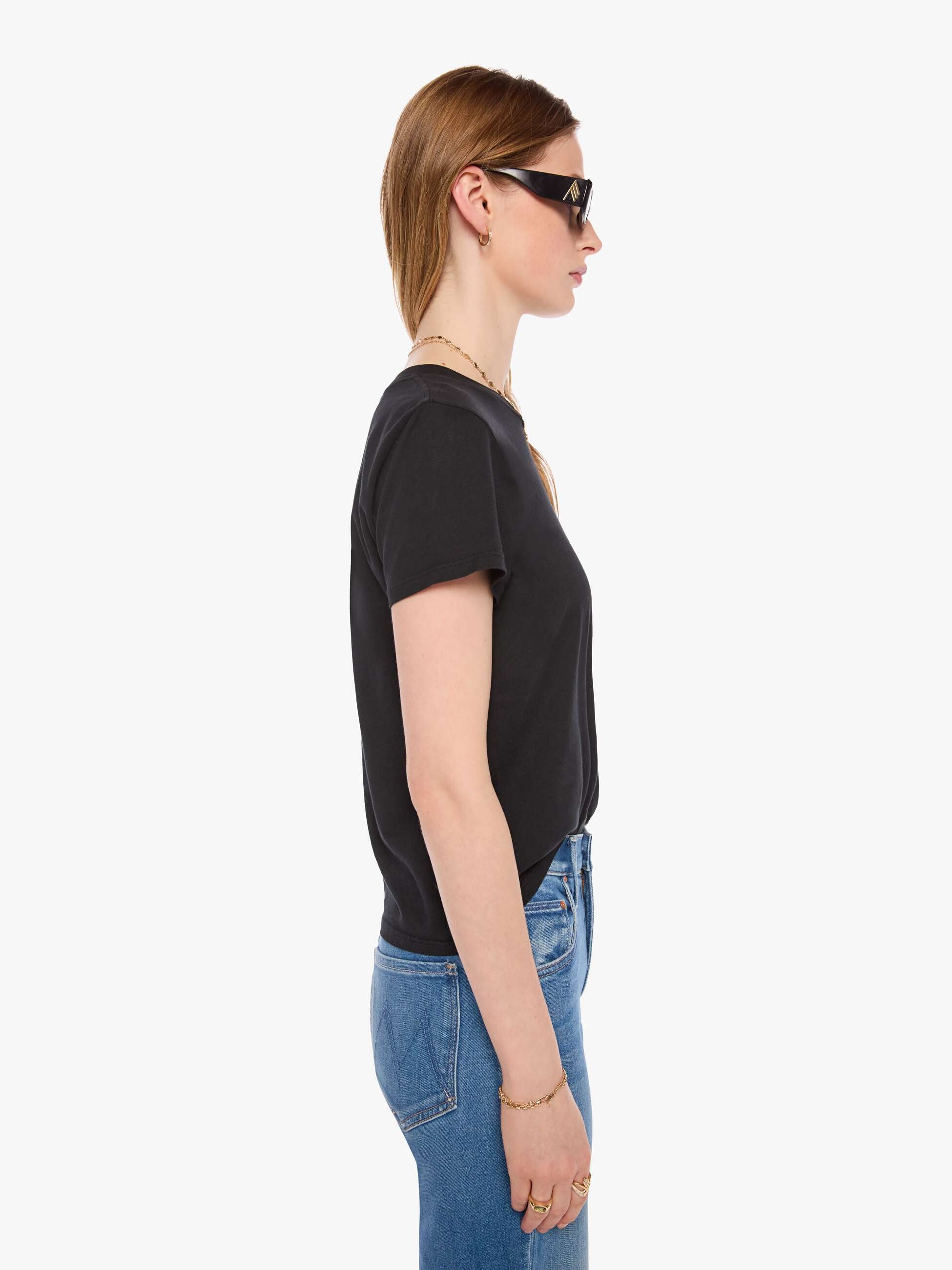 Mother The Lil Goodie Goodie T-Shirt Schwarz Supima Baumwolle