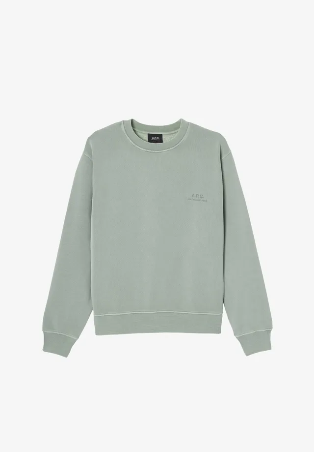 A.P.C. Sweatshirt graugrün Bio-Baumwolle kleines Logo