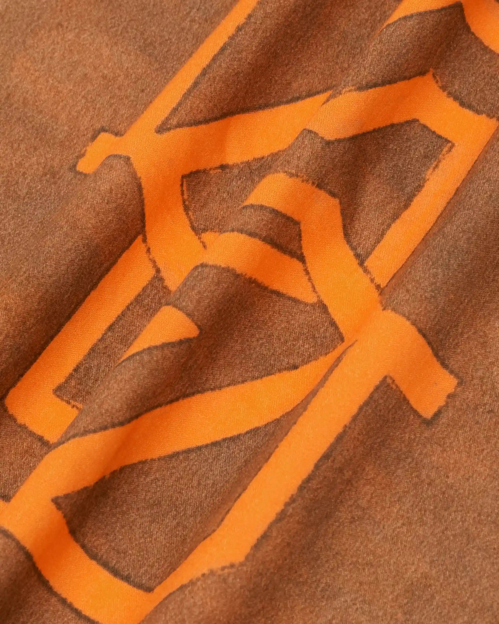 Drôle De Monsieur Horse Monogram Cotton Scarf Bandana Braun 60x60