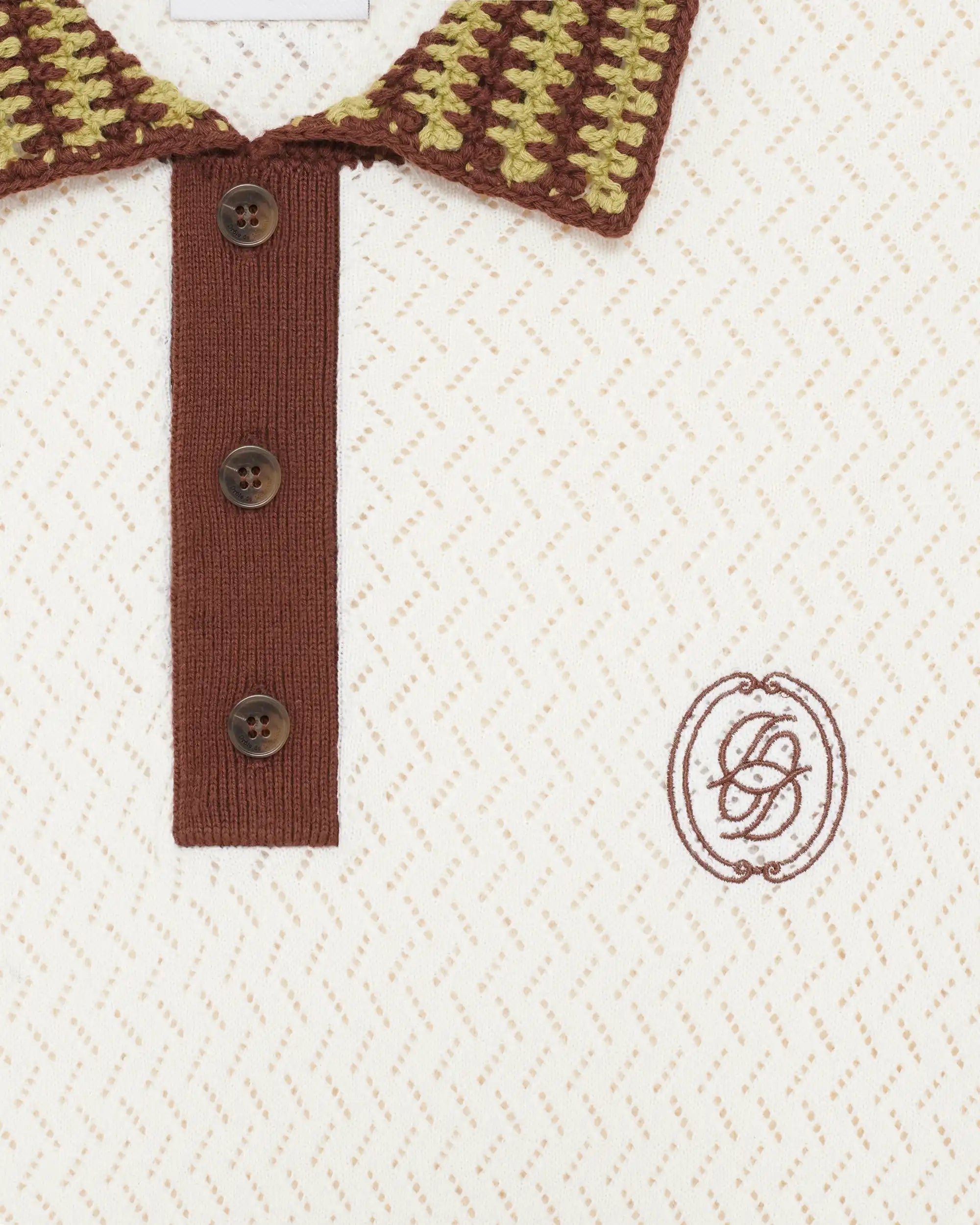 Drôle De Monsieur Polo Maille Ajouré D Poloshirt off-white Baumwolle