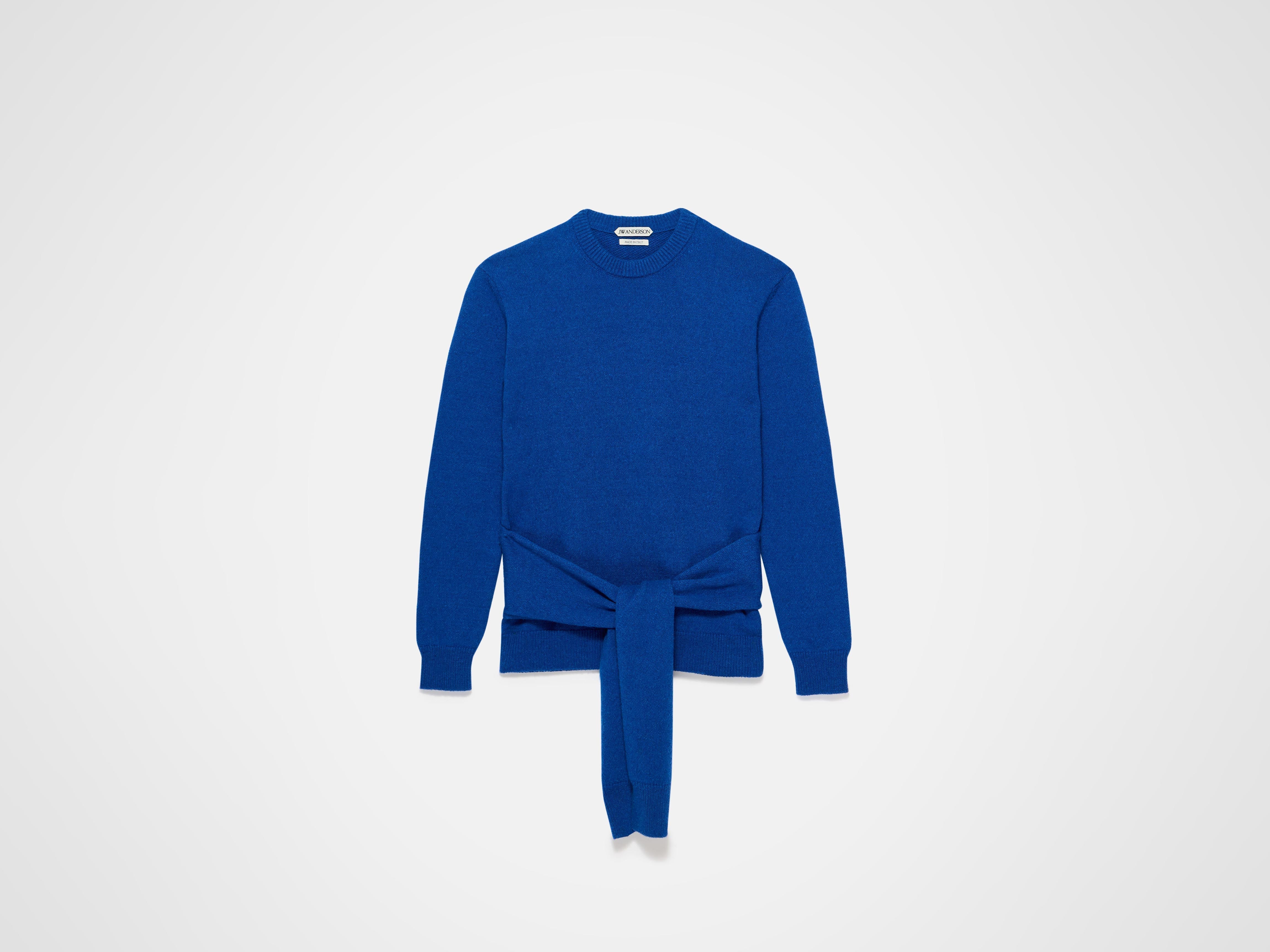 J.W.Anderson Knitwear Sleeve-Tie Waisted Jumper Pullover Cobalt