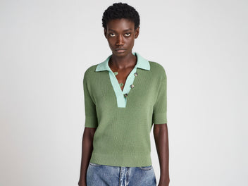 J.W.Anderson x Pringle Argyle Polo Top Bubblegum Wolle