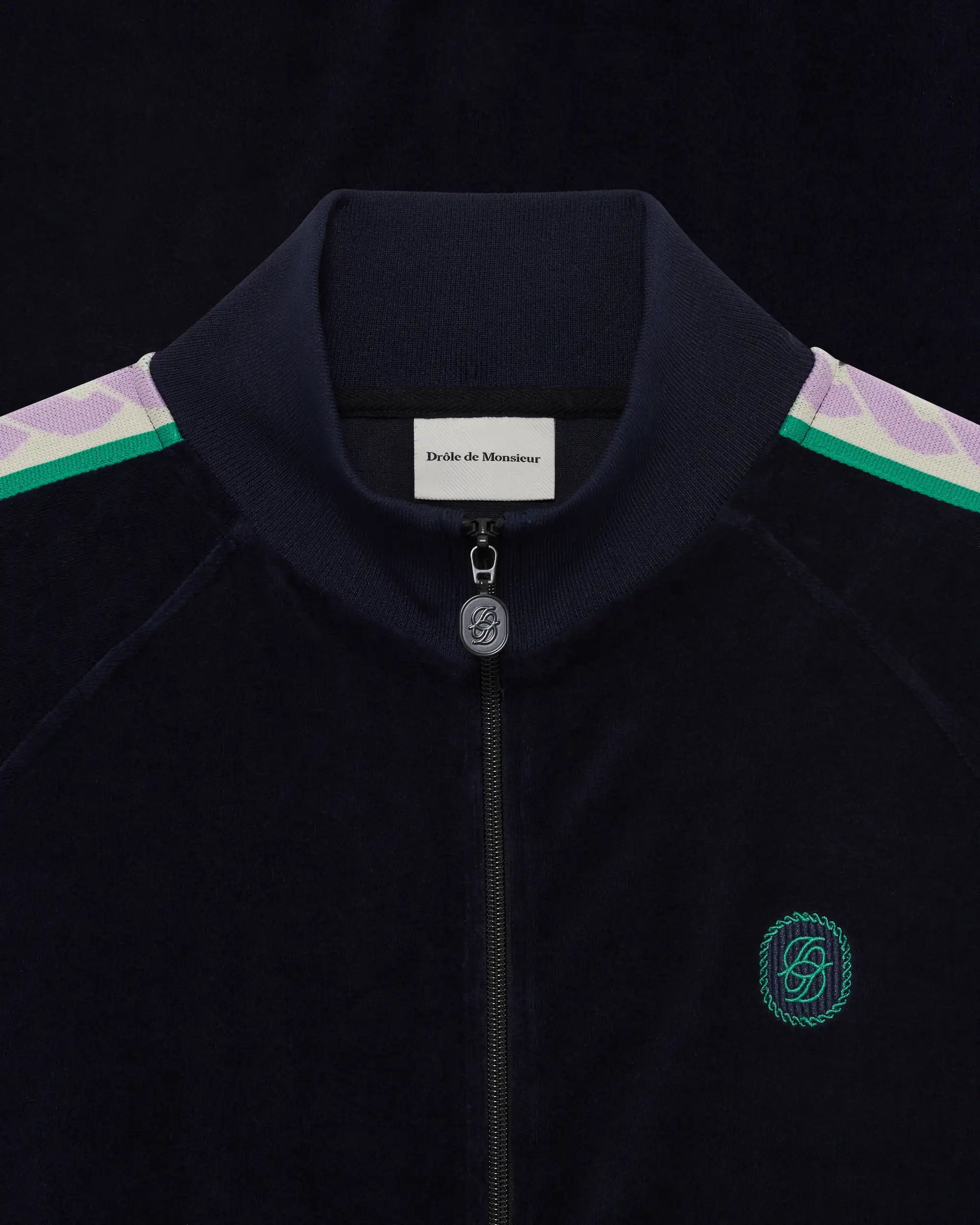 Drôle De Monsieur Velvet Tracksuit Jacket Trainingsjacke Navy