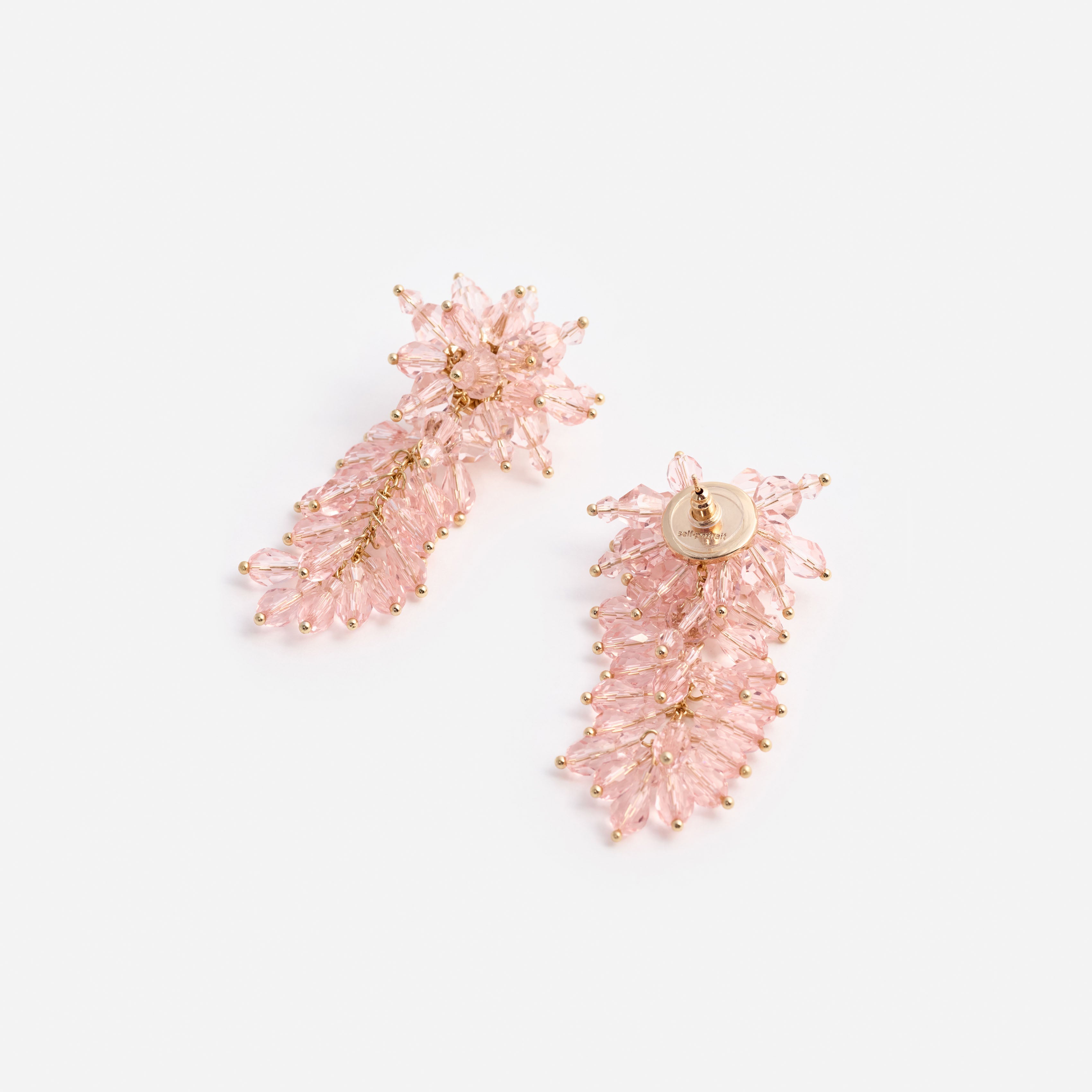 Self Portrait Jewellery Ohrringe Rosa Kristall Cluster