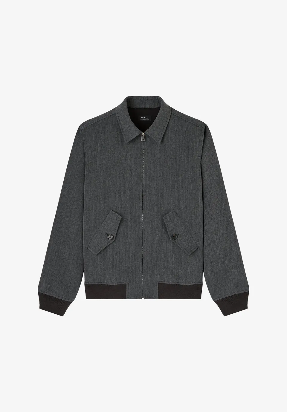 A.P.C. Klassische Jacke grau Baumwolle Wolle L