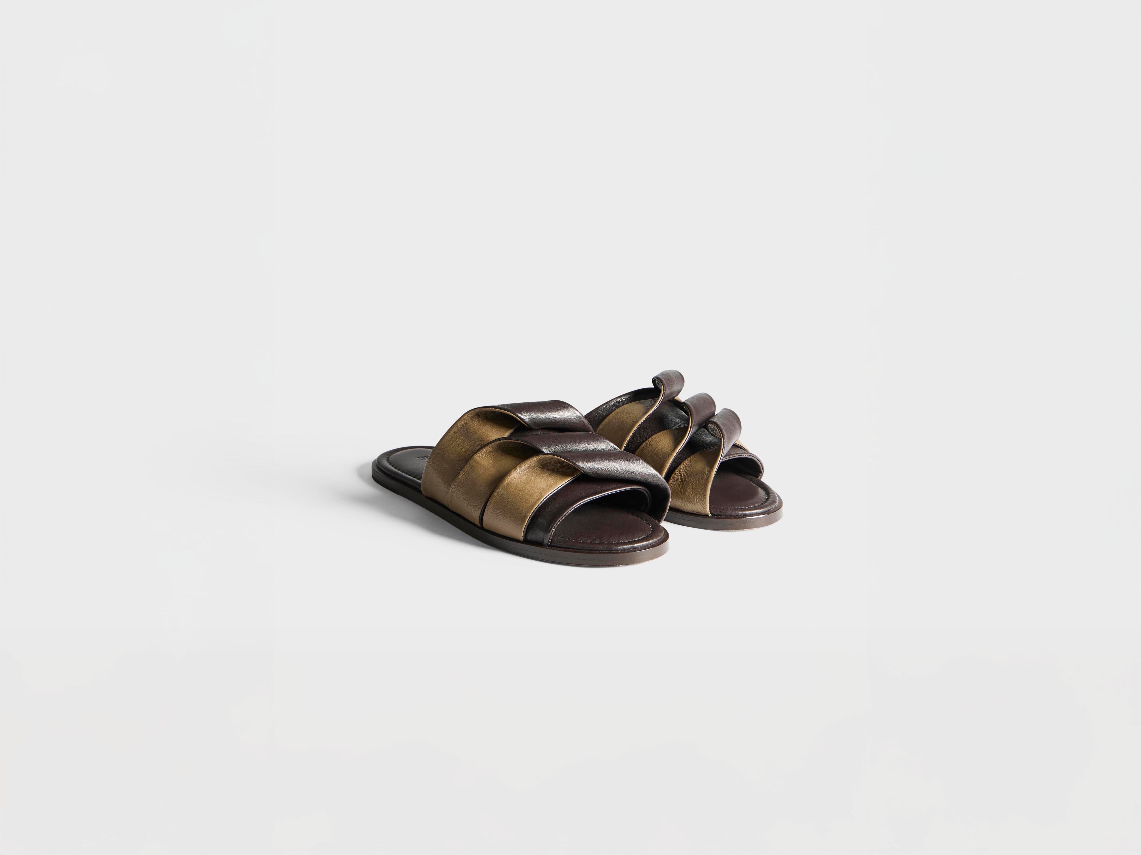 J.W.Anderson Contrast Coil Slide Sandalen Braun Chestnut Nappa Damen