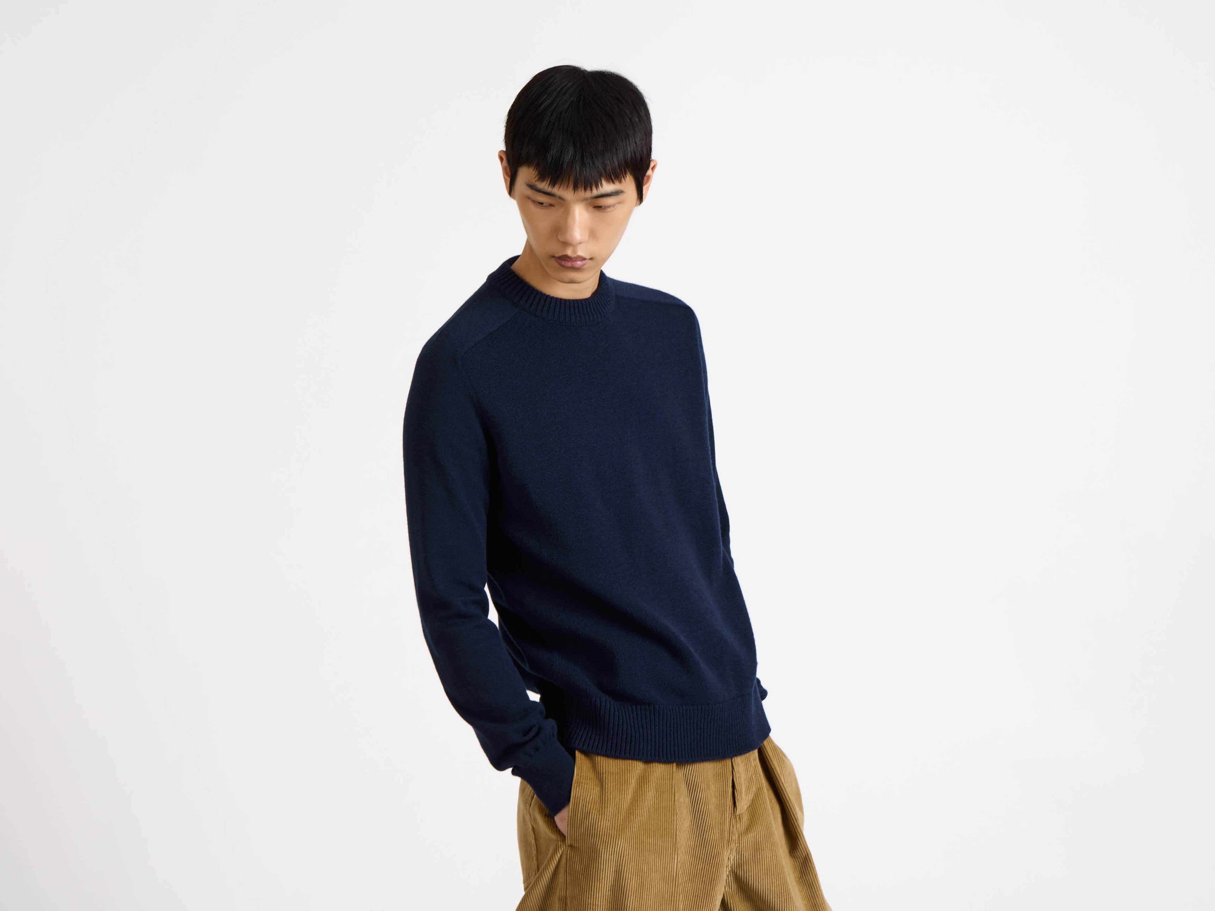 J.W.Anderson Raglan Jumper Strickpullover Navy Stickerei