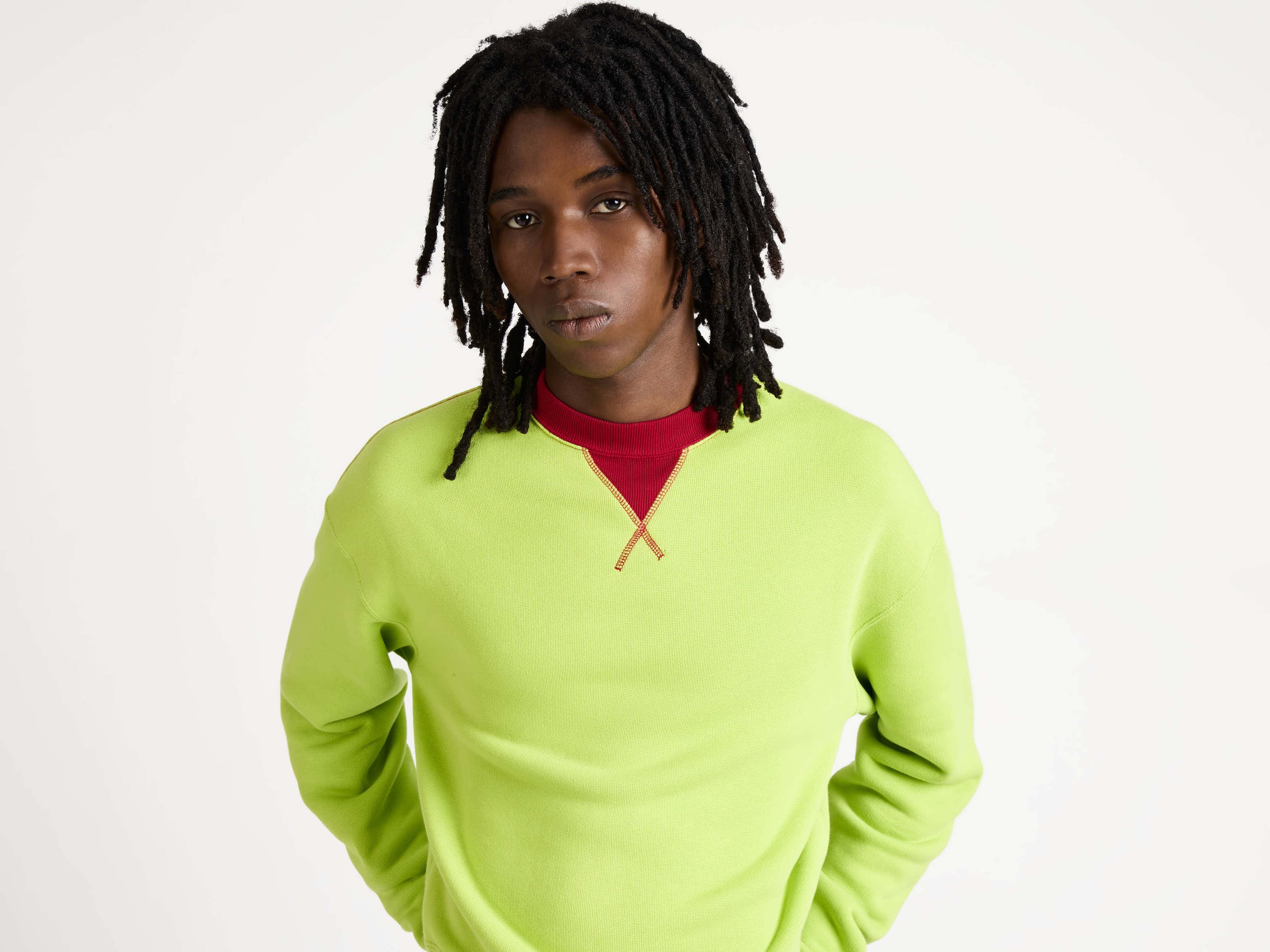 J.W.Anderson Hoodies Sweatshirt Lime Rot Jersey Herren
