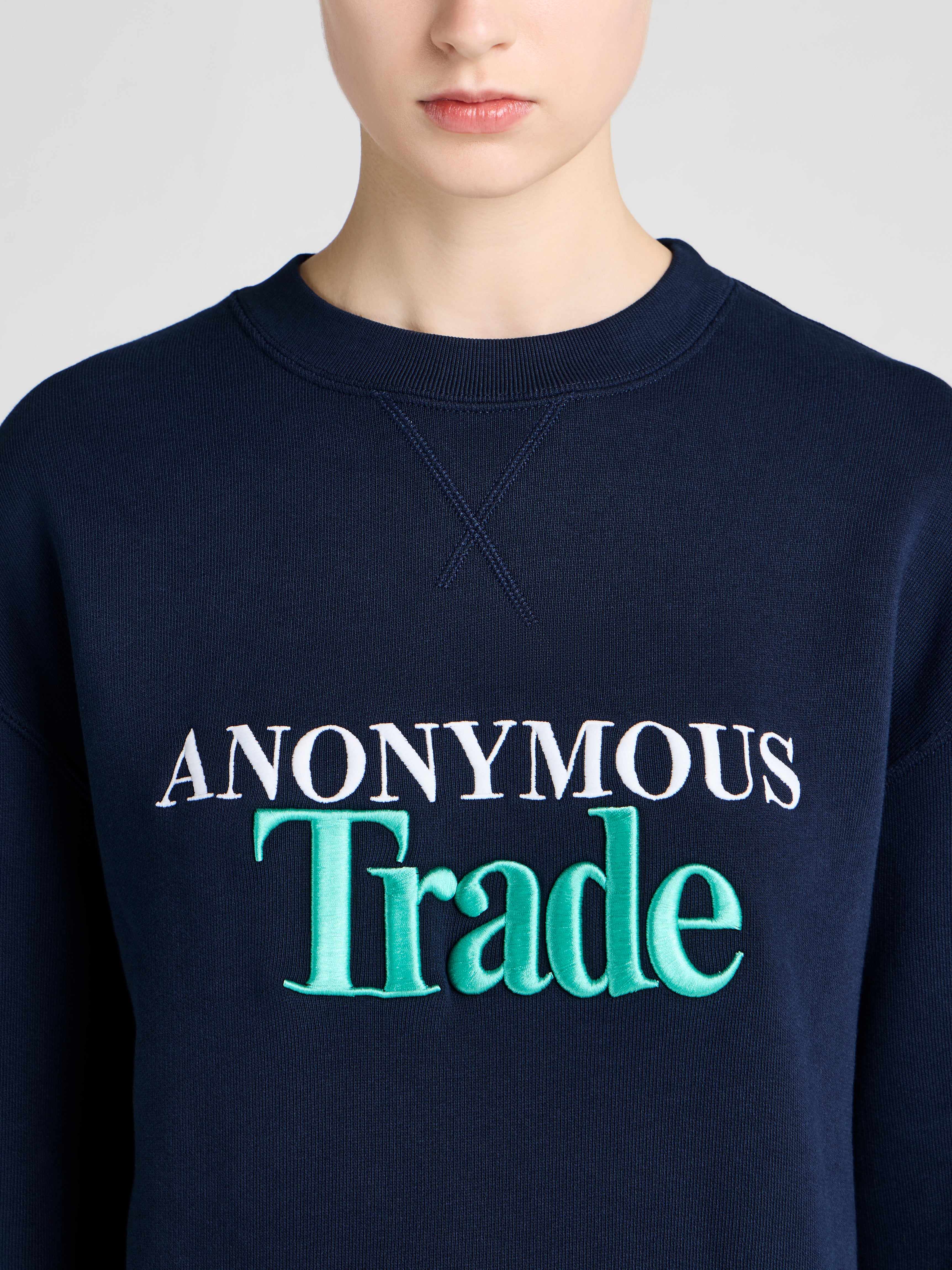J.W.Anderson Anonymous Trade Sweatshirt Damen navy Stickerei